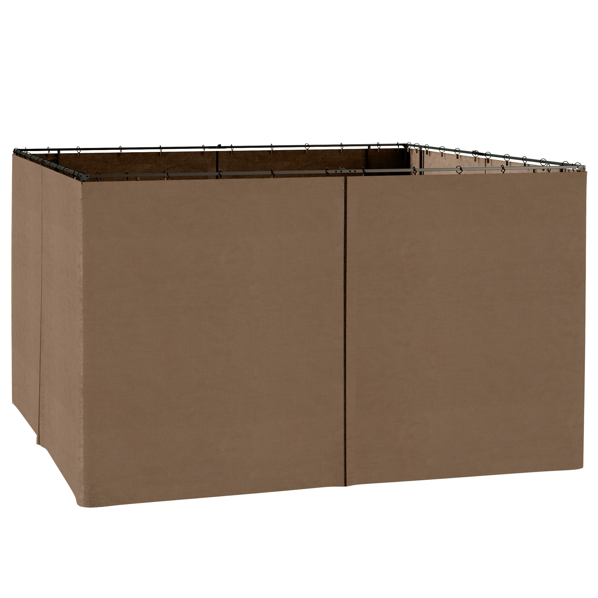 Outsunny 84C-226BN 9.84' x 11.8' Gazebo Sidewall Set with HooksCRings Brown