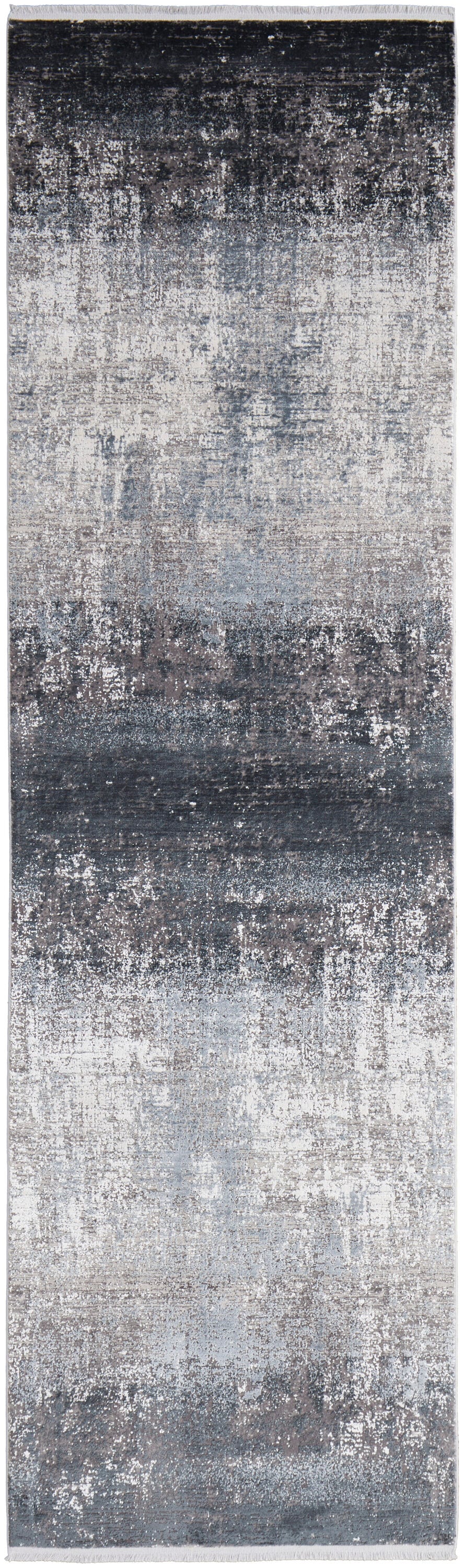 Room Envy 866R39FWCHLBLKI89 3 x 10 (ft) Loomed Rayon Gray/Black/Silver Rectangular Indoor Abstract Runner rug