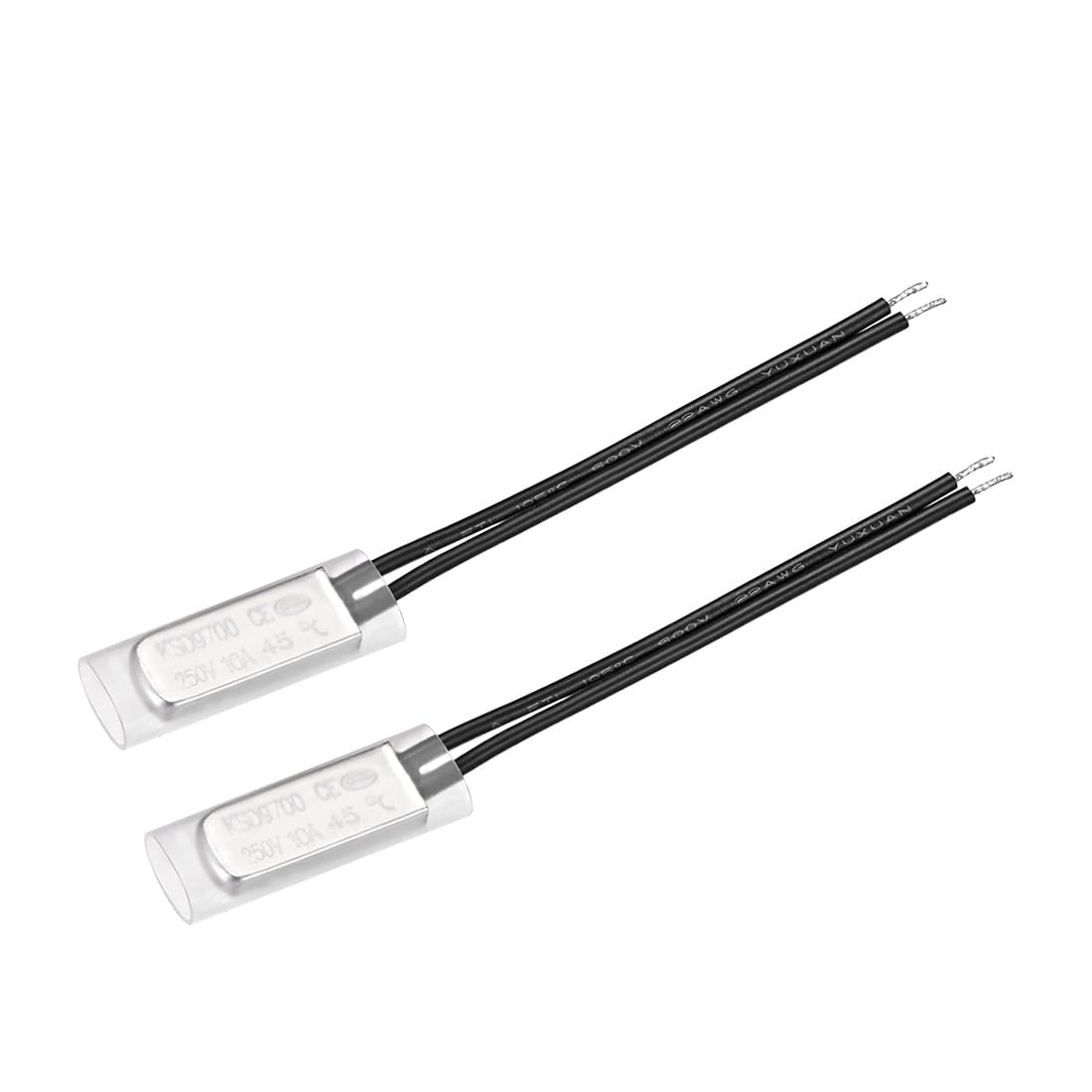 Unique Bargains KSD9700 Thermostat 45 Degrees C Normally Closed Temperature Switch Thermal Switch N.C 10A Metal Temperature Controller 2pcs #S26021200UX9742
