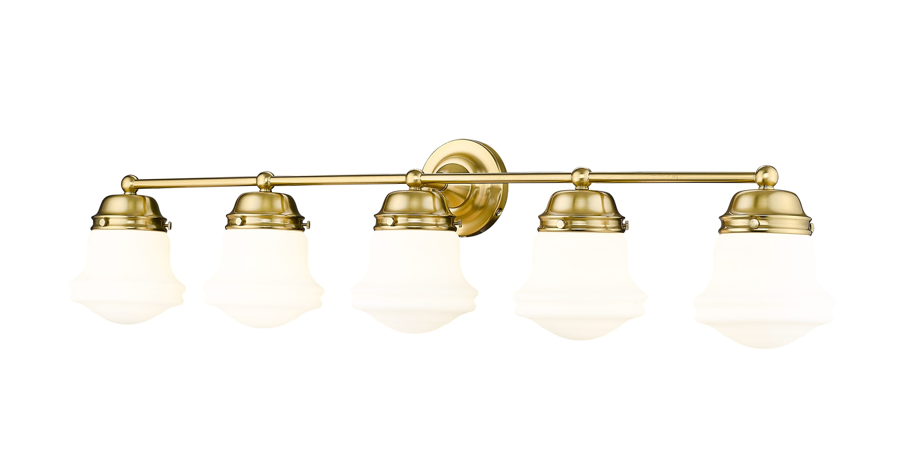 Luxe Gold 5-Light Vanity with Matte Opal Glass