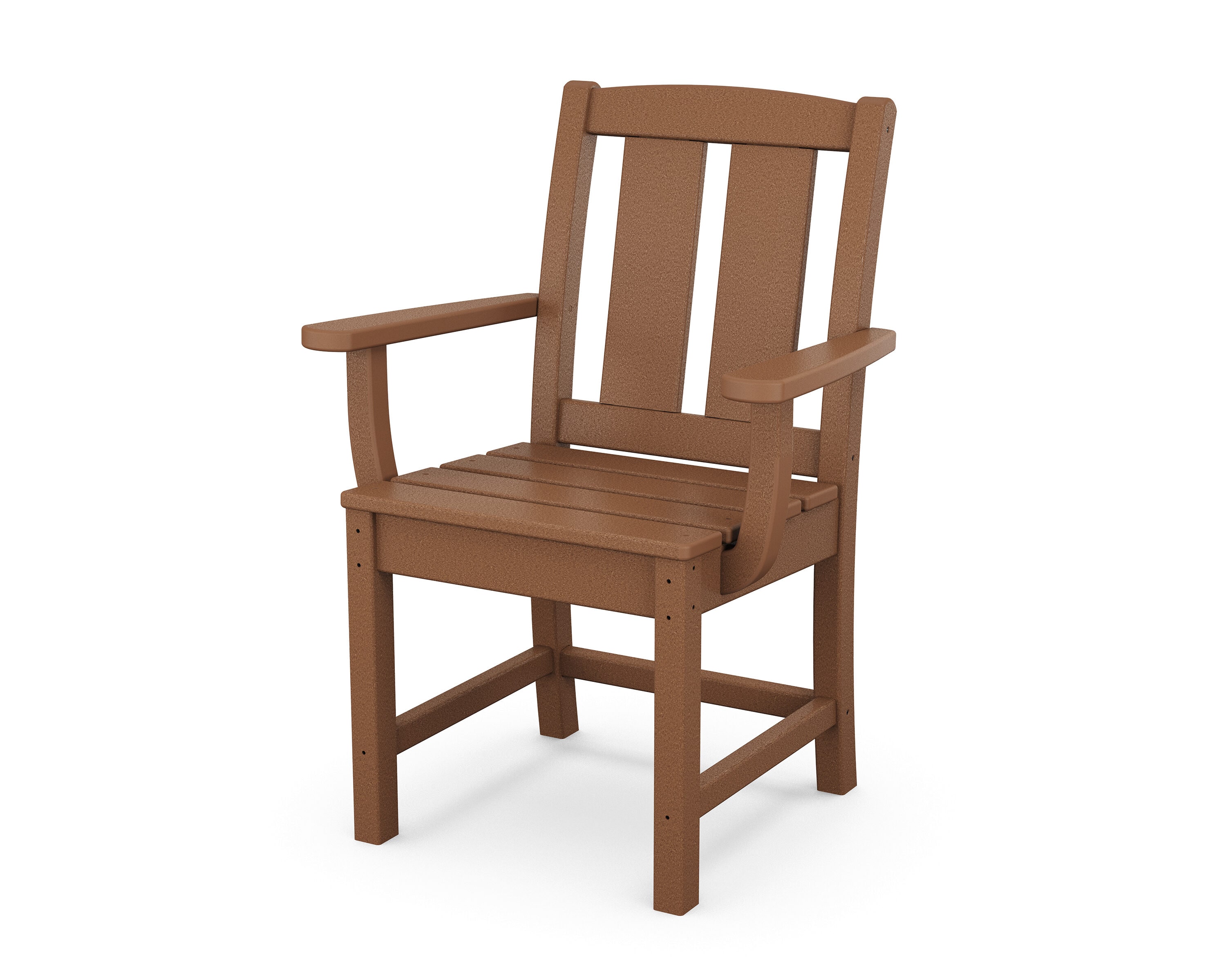 POLYWOOD TLD240TE Mission Teak Plastic Frame Stationary Dining Chair with Slat Seat