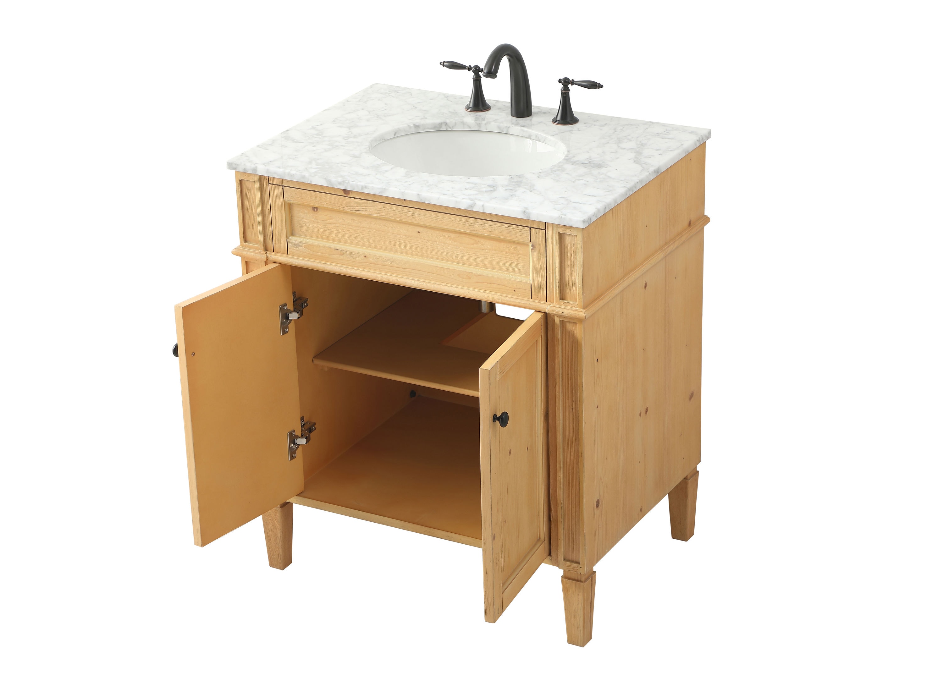 Elegant Decor Home Furnishing 30-in Natural Wood Undermount Single Sink ...