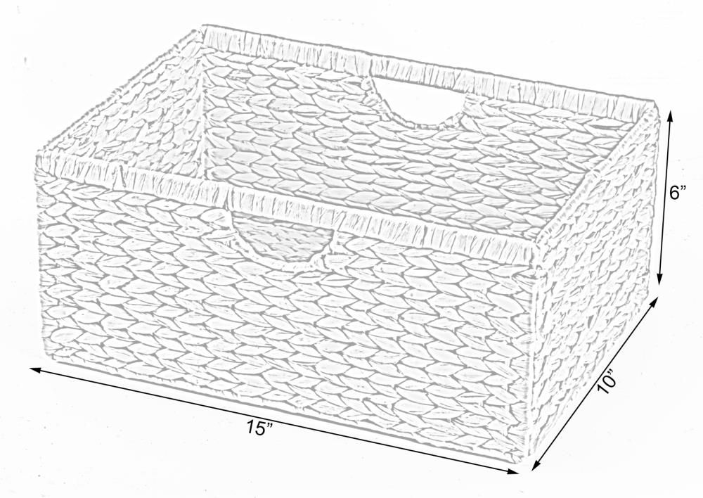 Foldable Natural Water Hyacinth Storage Bin, Small