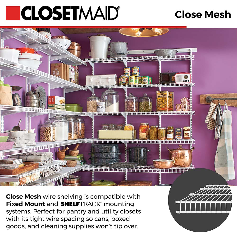 ClosetMaid Close Mesh 20 in. D x 72 in. W Ventilated Pantry Shelf 1396 -  The Home Depot