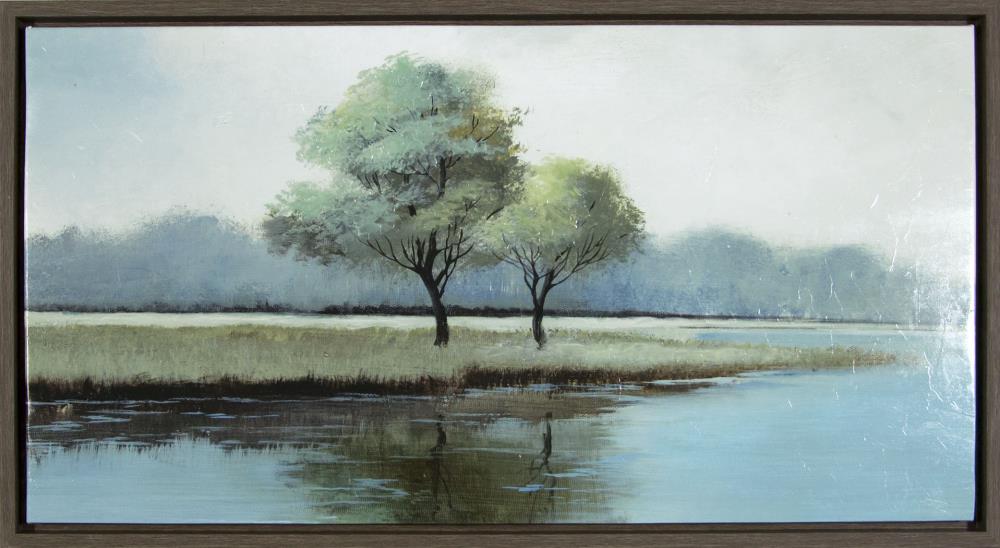  1705-0701LOW Brown Framed 24-in H x 44-in W Landscape Print on Canvas