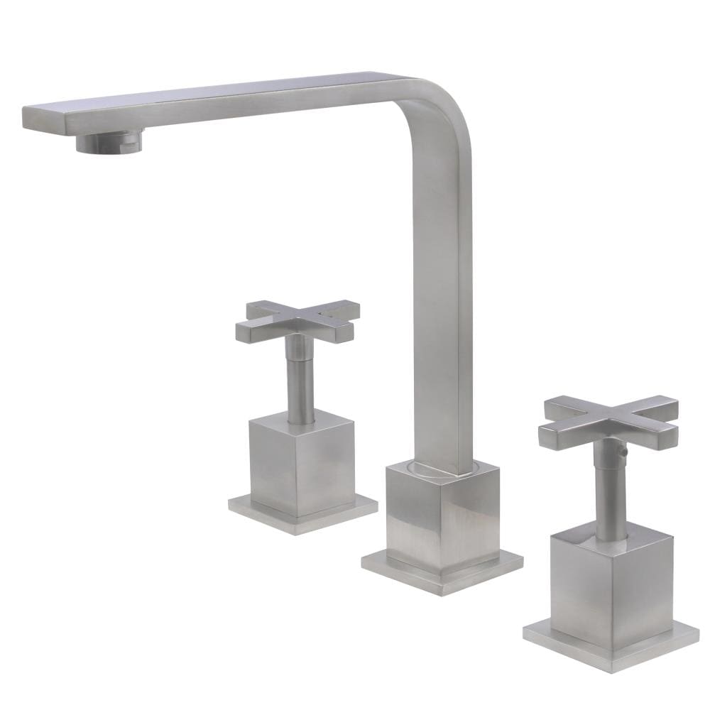 Novatto NBF-836BN Muld Brushed Nickel Widespread 2-handle Mid-arc Commercial/Residential Handle Bathroom Sink Faucet