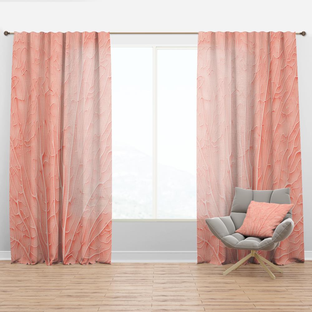 Designart CTN24332-52-63 63-Inches Pink Abstract Room darkening Thermal lined Rod pocket Single curtain panel