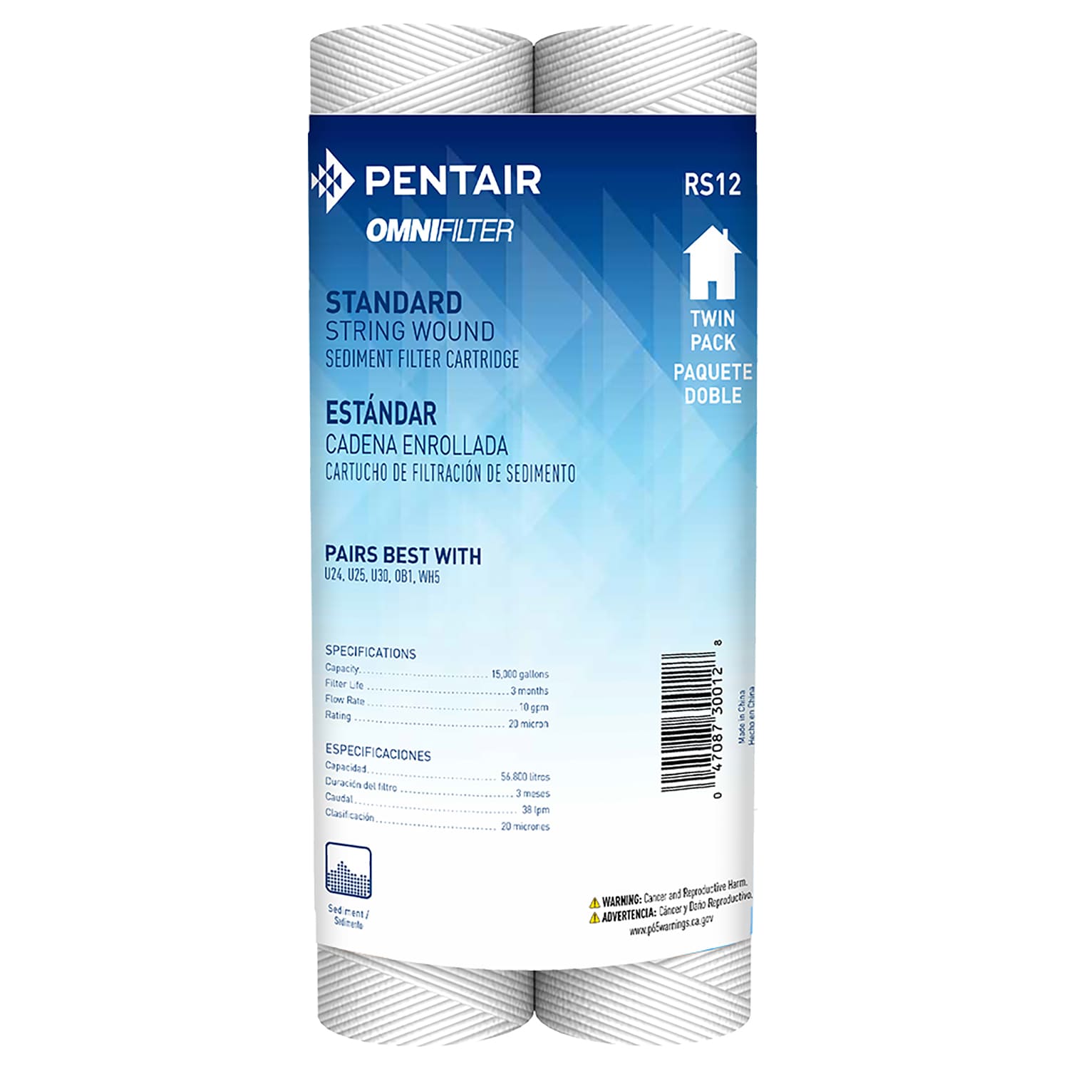 Pentair RS12-DS3-S18 Sediment and particulate Whole house Replacement Filter 2 -Pack