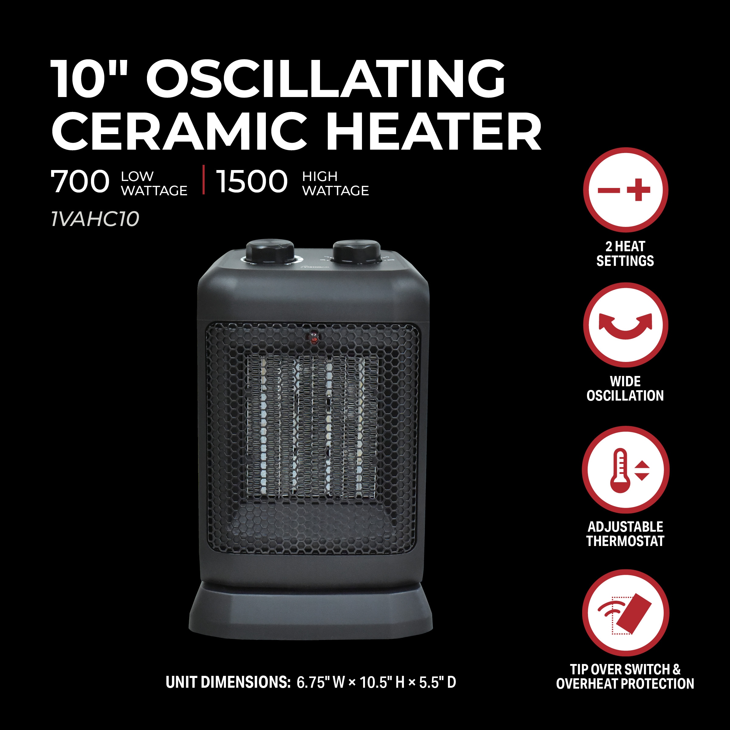 VisionAir 1VAHC10 Portable-Electric-Heat - View #3