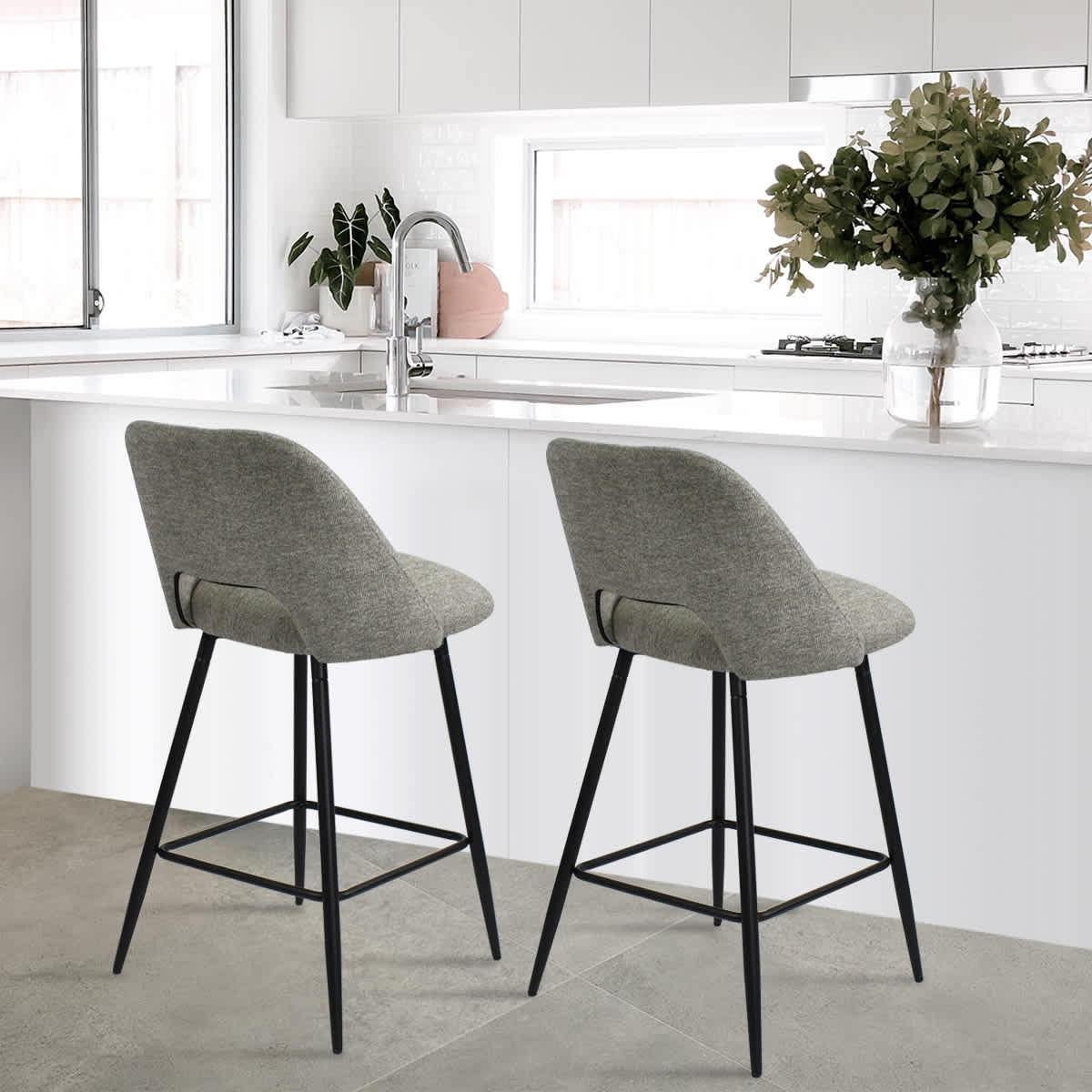 Maison Boucle EDWIN-MIDBAR-LT GRAY stools - View #2