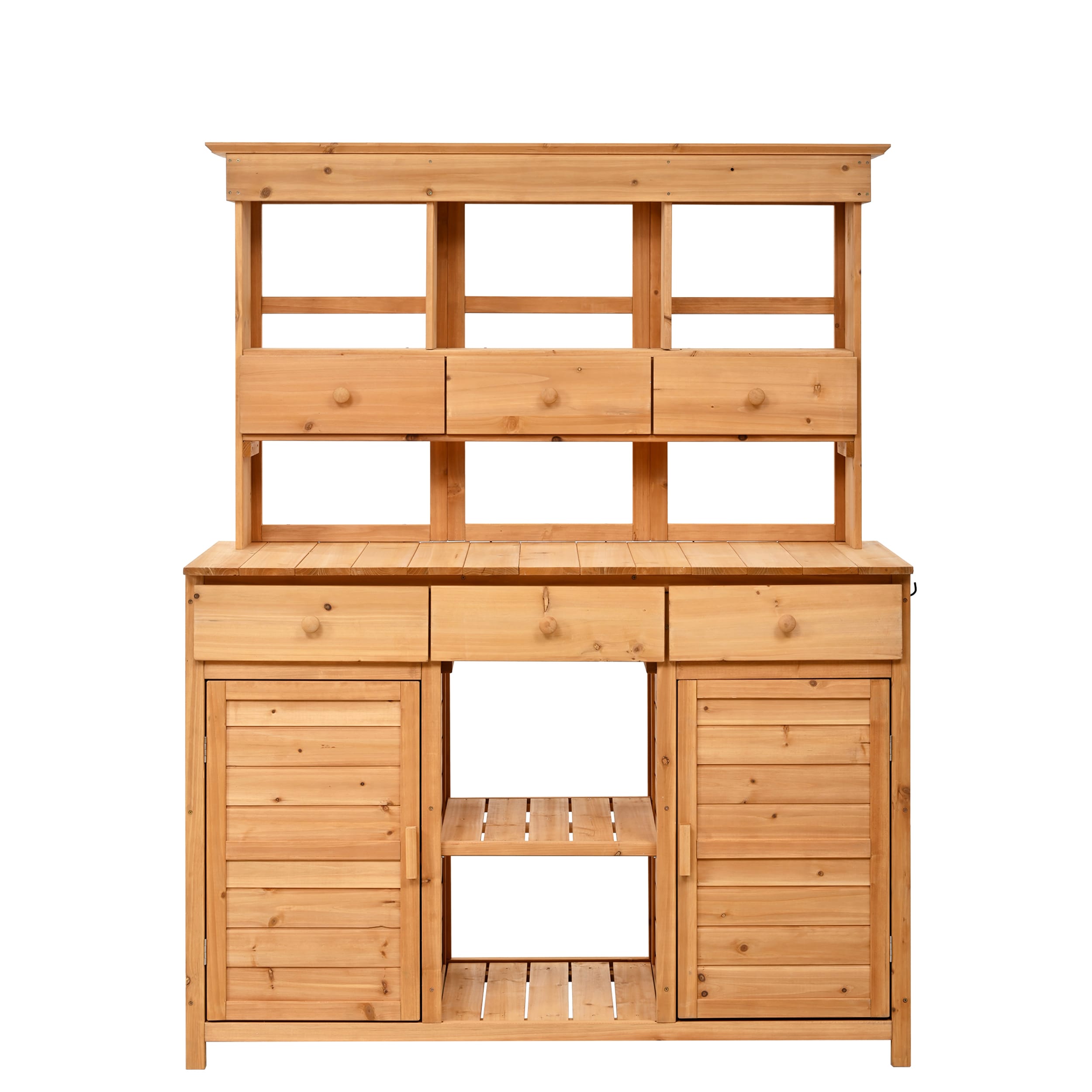 AHIOU HOME ZAAHG-P229024APB Kenosha 50-in x 65.7-in x 20.3-in Natural Potting Bench