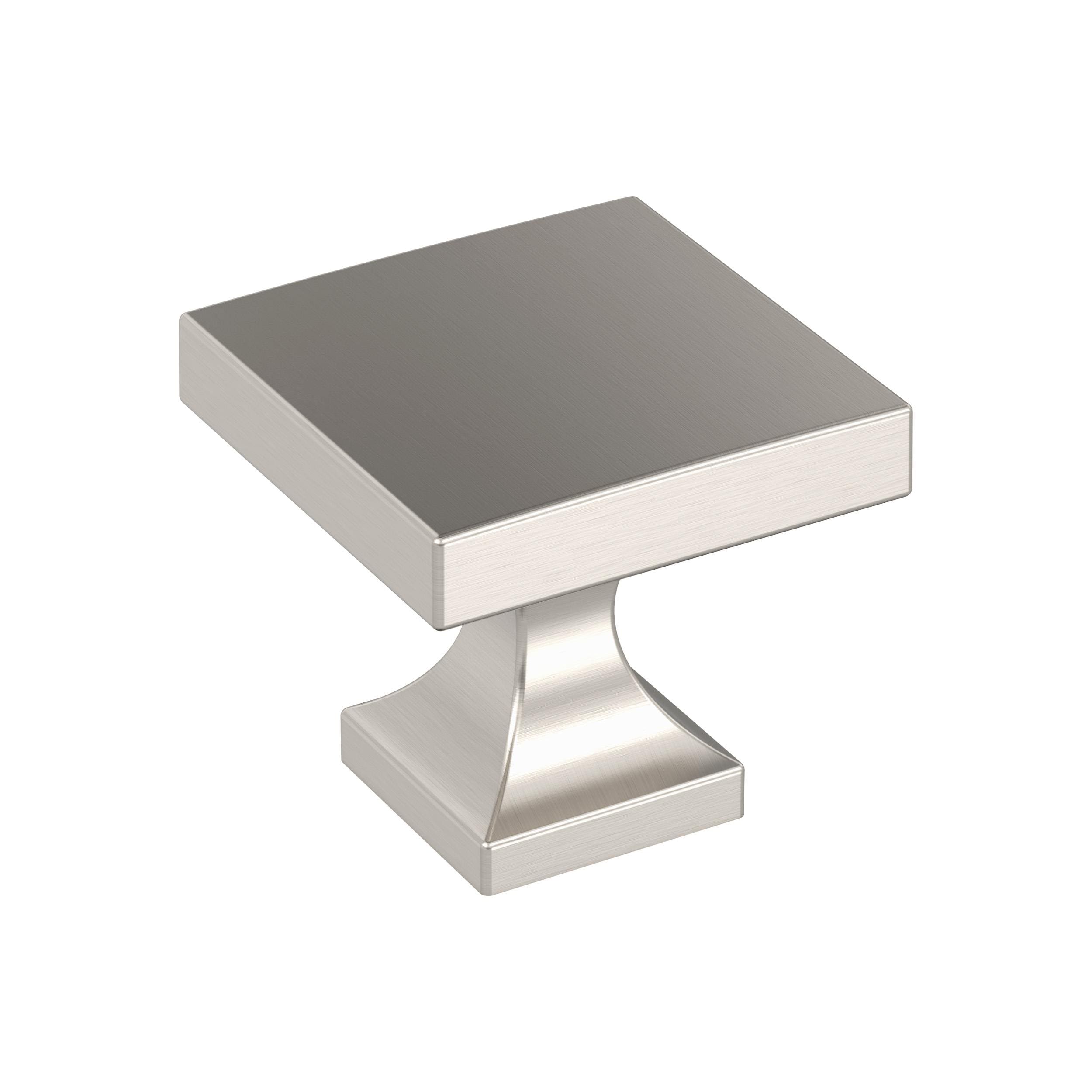 Amerock 25VMP37024G10 Pedestal 1-1/16-in Satin Nickel Square Transitional Cabinet Knob 25 -Pack