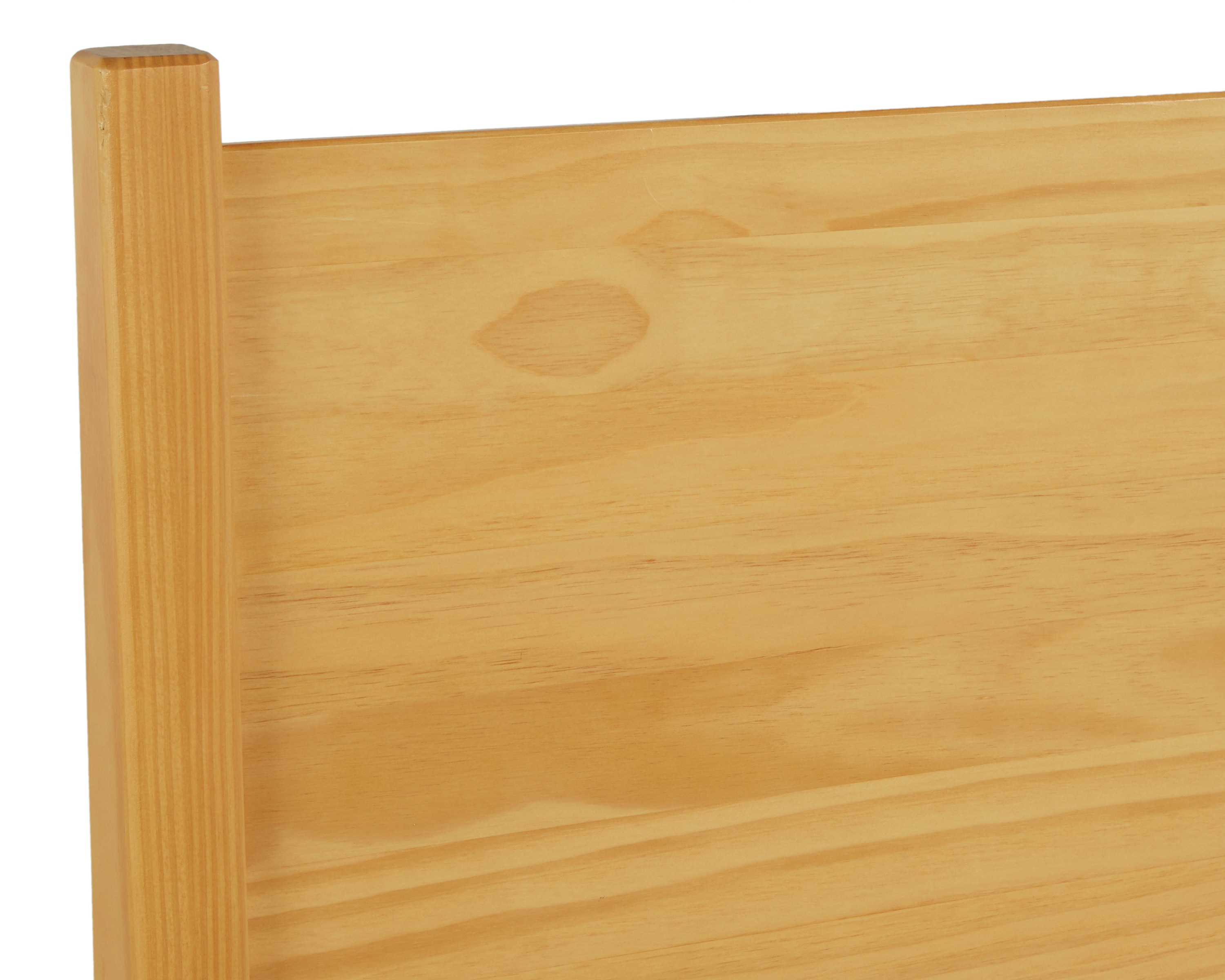 Scandinavian Oak Full Panel Mid-Century Modern Bed with Pine Frame