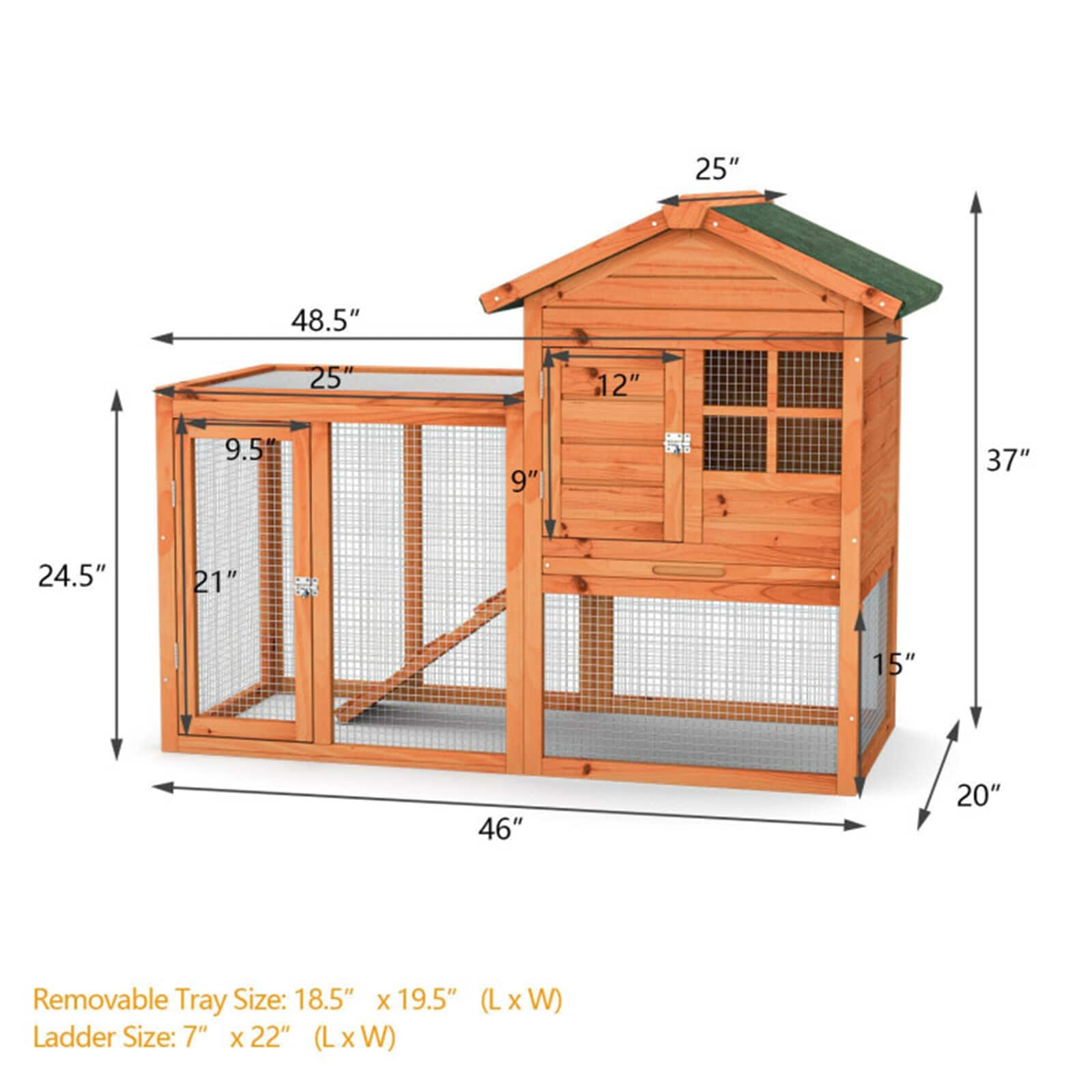 Mondawe Orange Wood Convertible Chicken Coop And Rabbit Hutch At Lowes.com