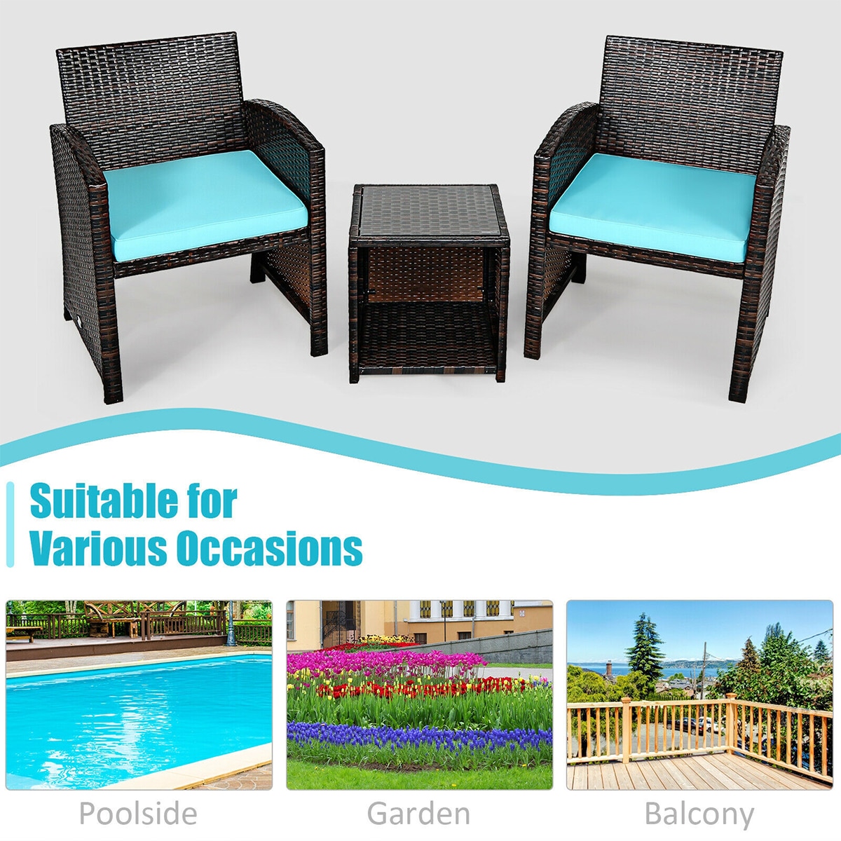 WELLFOR OUG67813TU Patio-Conversation-Sets - View #3