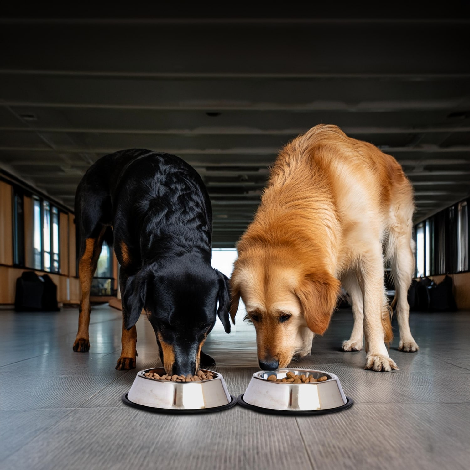 Stainless Steel Non-Skid Pet Bowl with Rubber Base, 64 Oz