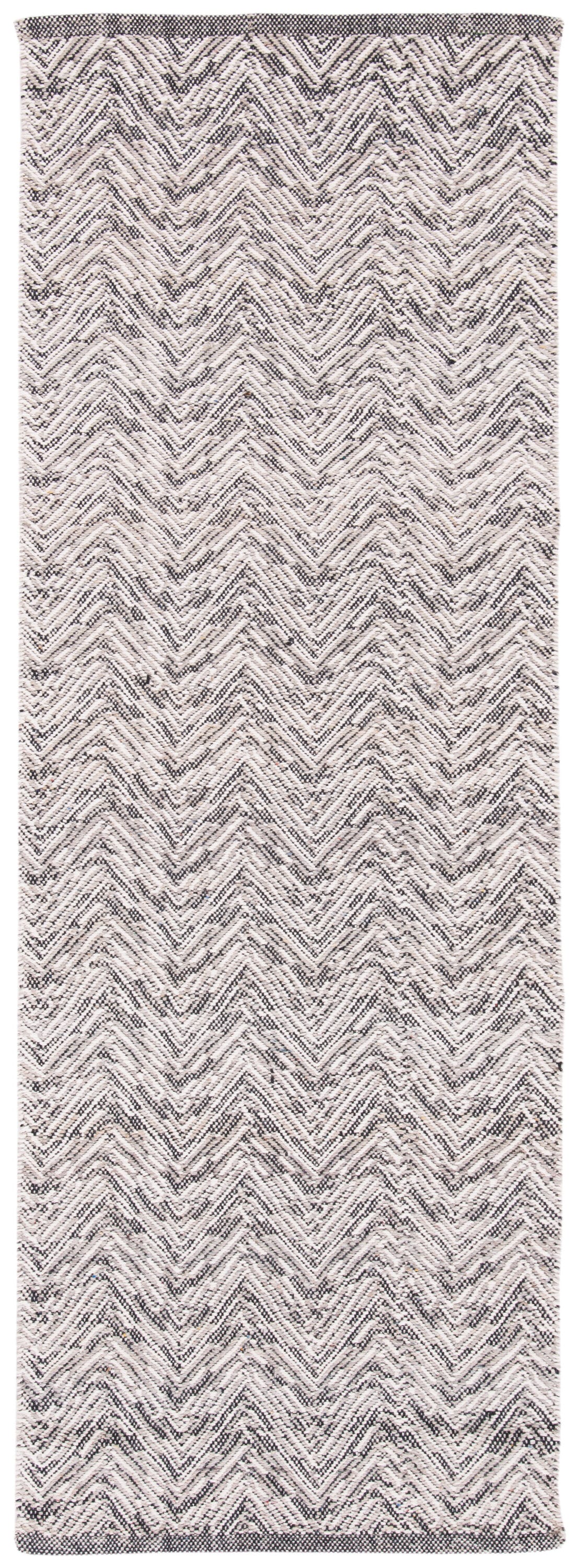 Nomadic Essence Handwoven Gray Wool Area Rug - 2'3" x 7'