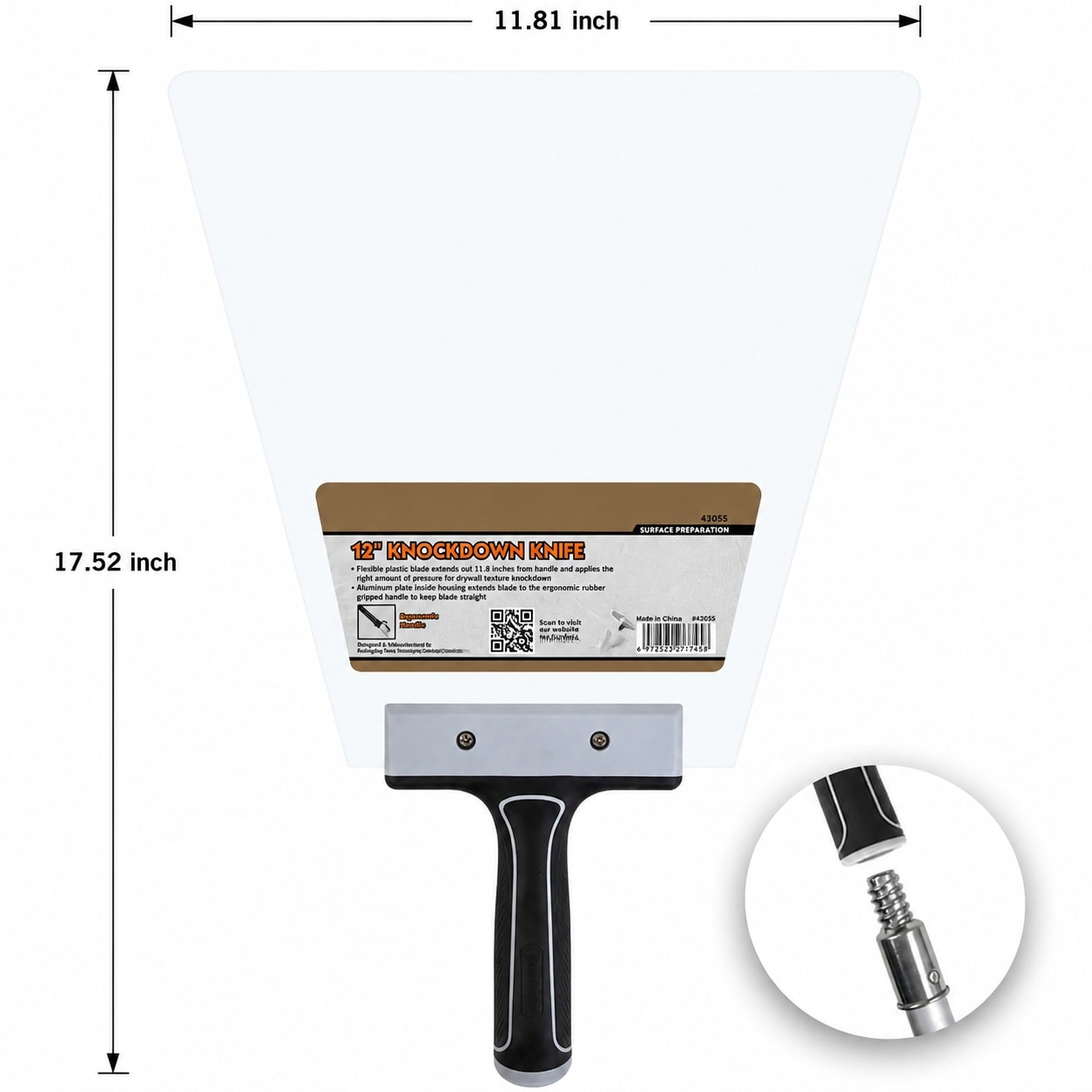 Etokfoks -  twelve inch acrylic plastic knockdown knife with flexible blade threaded pole end and...