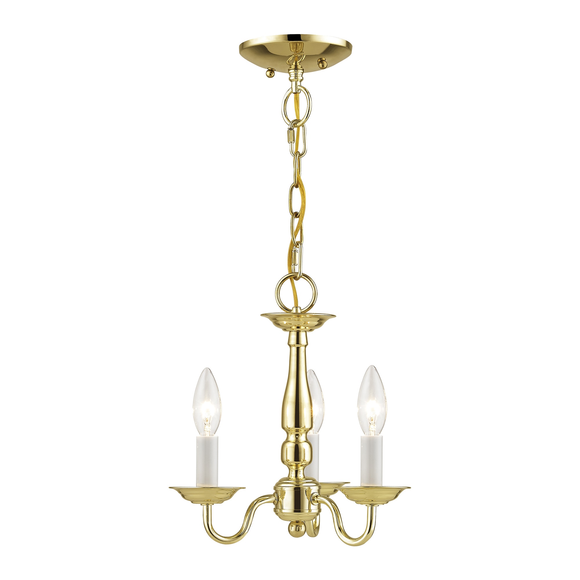 Livex Lighting 5009-02 Williamsburgh 3 -Light Polished Brass Traditional For Use in Bathrooms, Bedrooms, Dining Rooms, Foyers, Kitchens, Living Rooms Chandelier