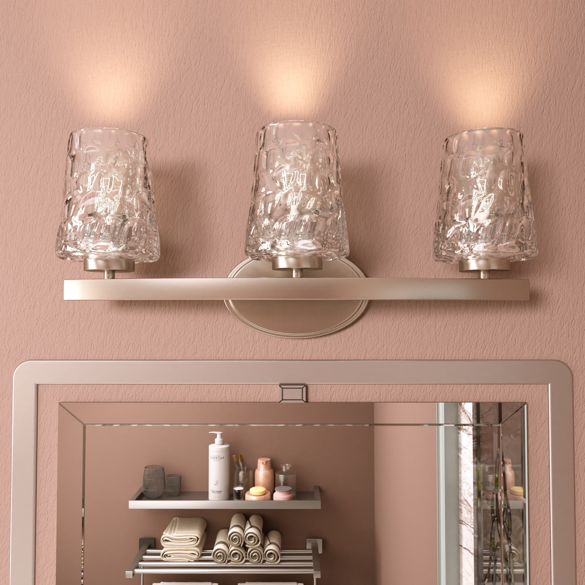 ACROMA 30803SNWT Barstow 24-in 3 -Light Brushed Nickel Modern/contemporary Vanity light