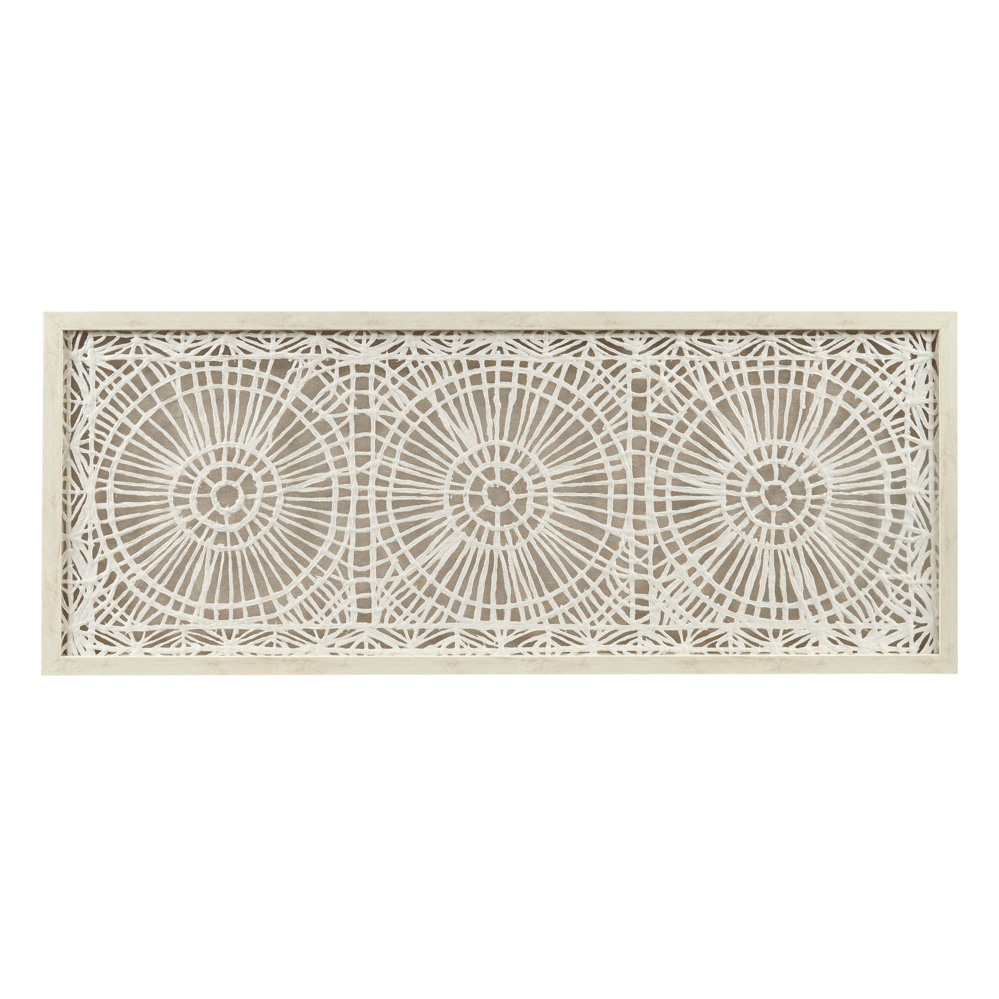 INK+IVY II95B-0152 Henna Framed Medallion Rice Paper Shadow Box Wall Decor Off-White Framed 15.75-Inches H x 39.5-Inches W Figurative Paper 3D art