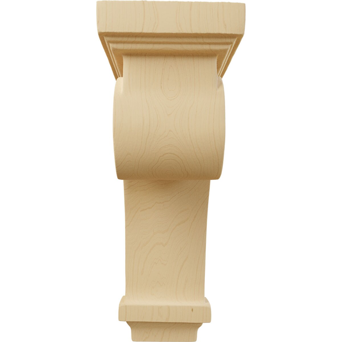 Alder 9" Hand-Carved Scroll Wood Corbel