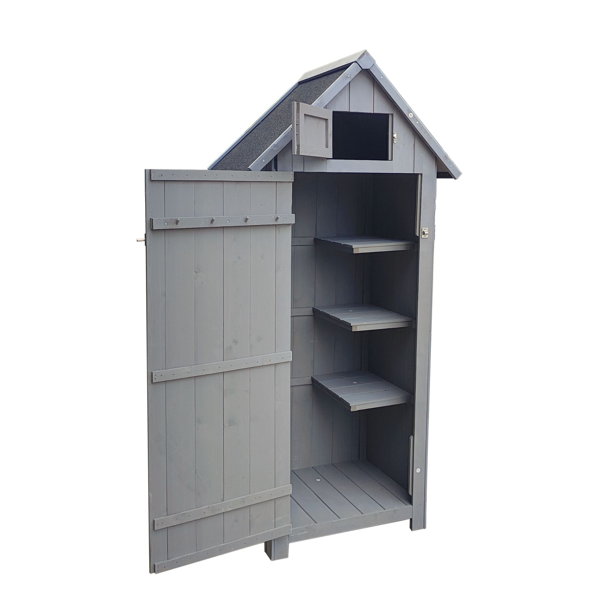 WELLFOR TWSG029-NA Outdoor Storage Wooden Tool Shed 2-ft x 3-ft Gable Style Wood Outdoor Storage Shed with 1 Doors