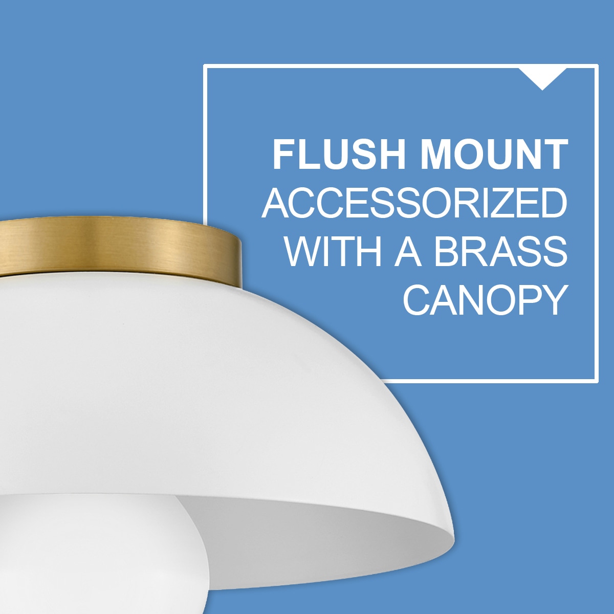 Matte White and Brass LED Globe Flush Mount