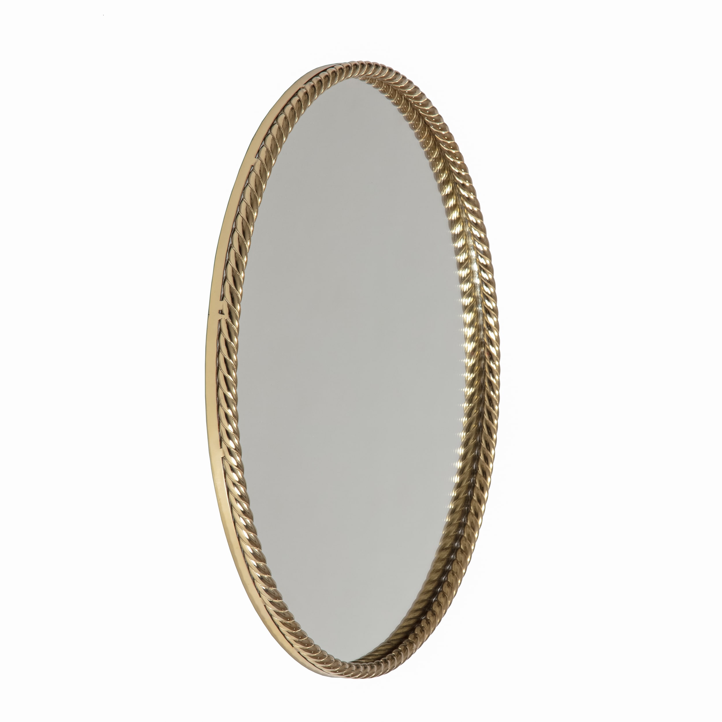 Kate and Laurel Norlund 28-in W x 28-in H Round Natural Framed Wall Mirror