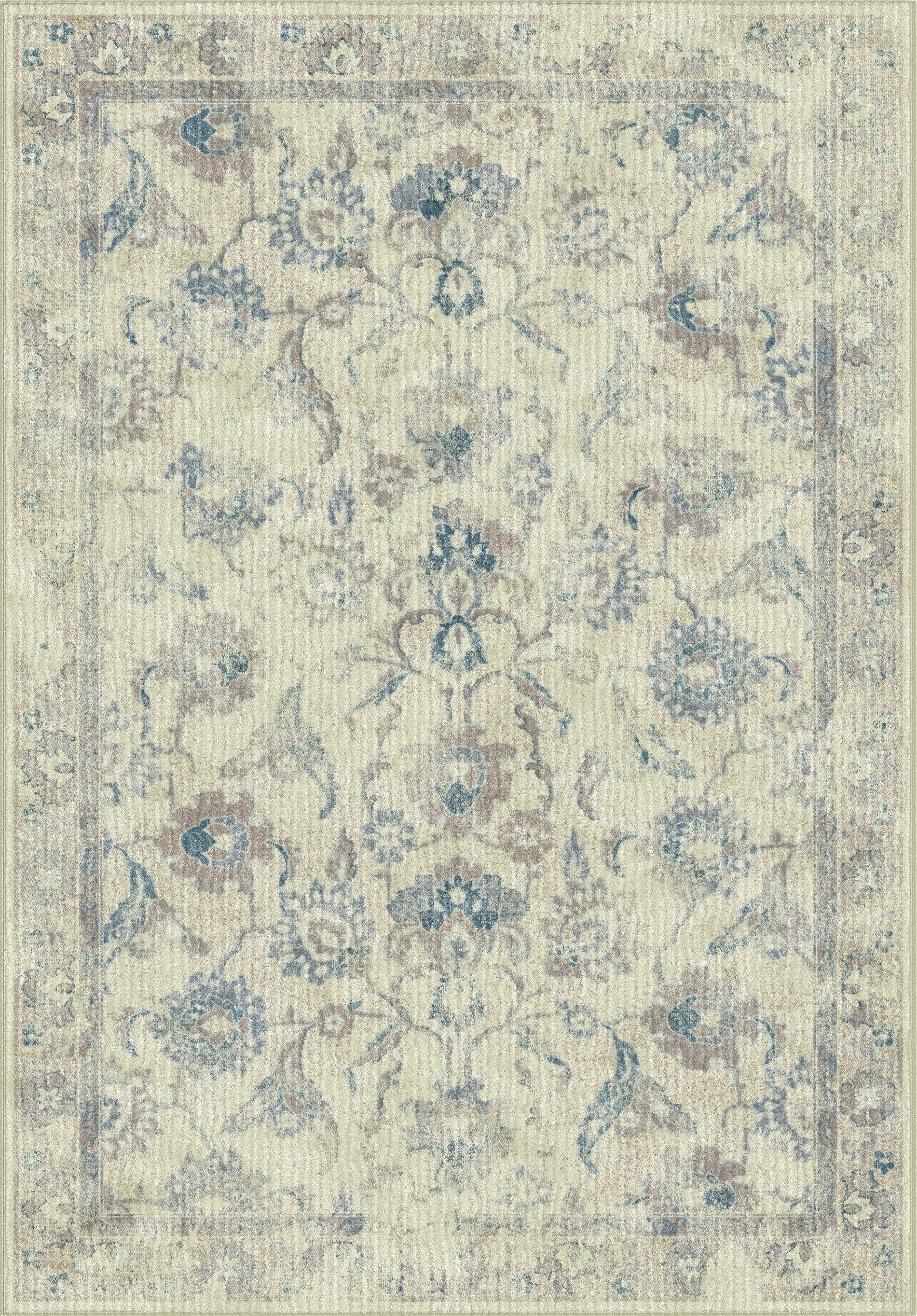 Safavieh VTG115-7440-6 Vintage Bruge 7 x 9 (ft) Loomed Synthetic Stone/Blue Rectangular Indoor Distressed/Overdyed Vintage Area rug