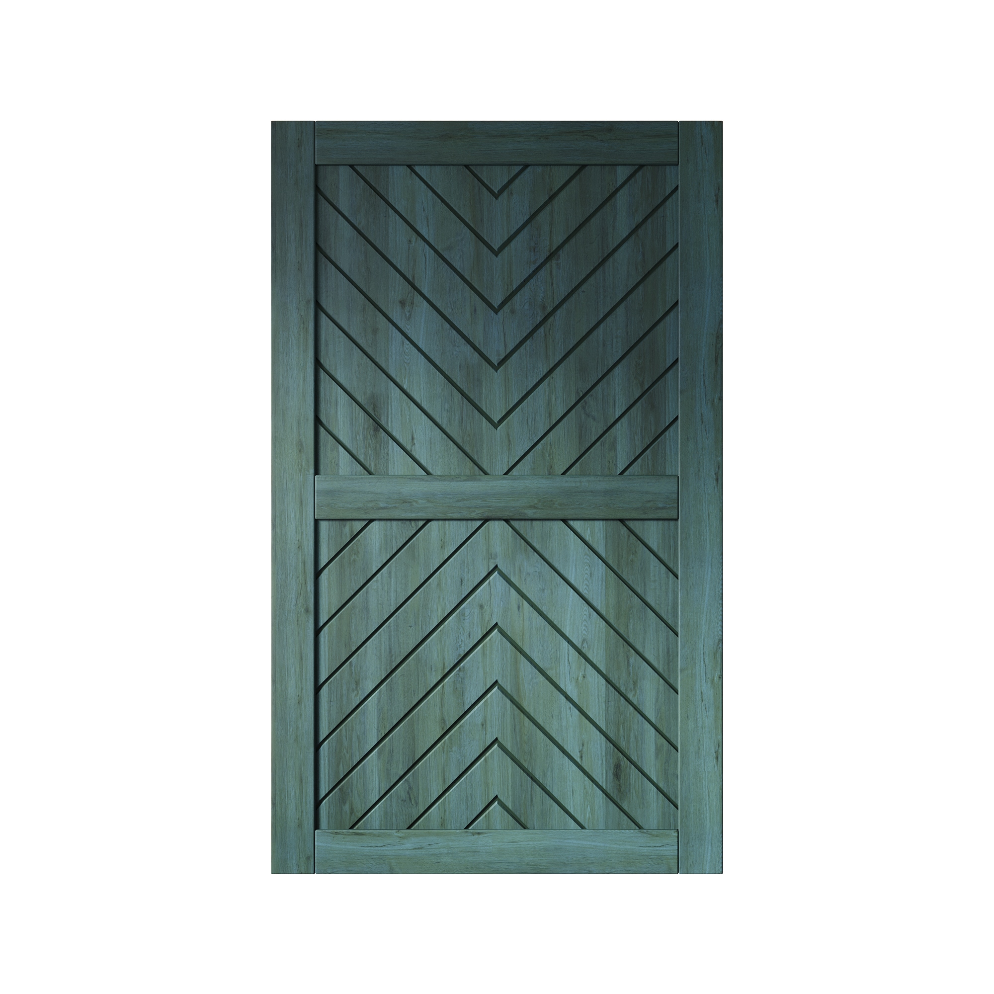 HOMACER JT4-4880-RP 48-in x 80-in Royal Pine Herringbone Pine Wood Solid core Single Barn Door (Hardware Not Included)