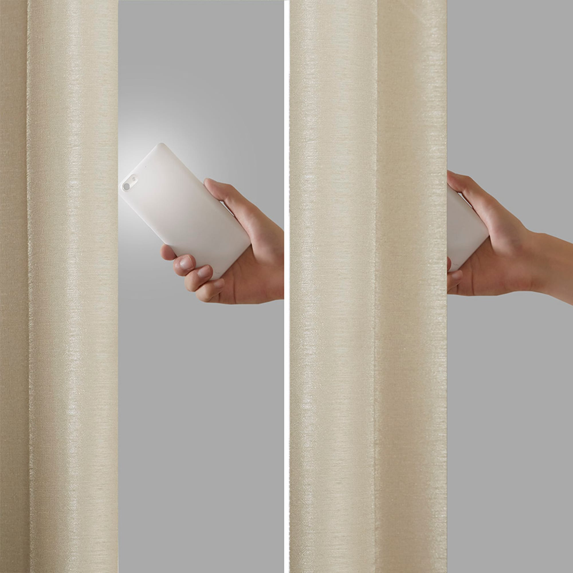 Champagne Faux Silk Blackout Tab Top Window Panel