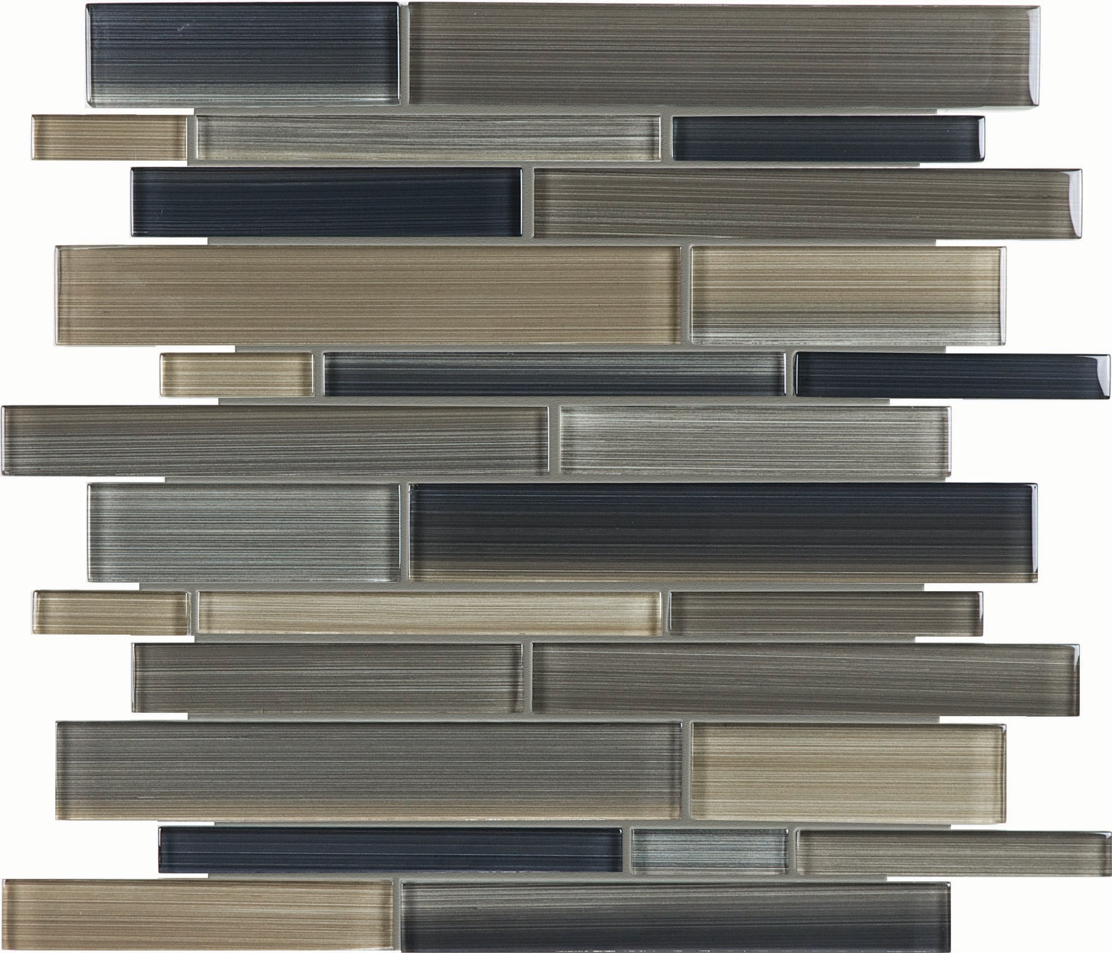 Anatolia 3001-0100-0 Rock 12-in x 12-in Glossy Glass Subway Mosaic Wall Tile (10-sq. ft/ Carton)