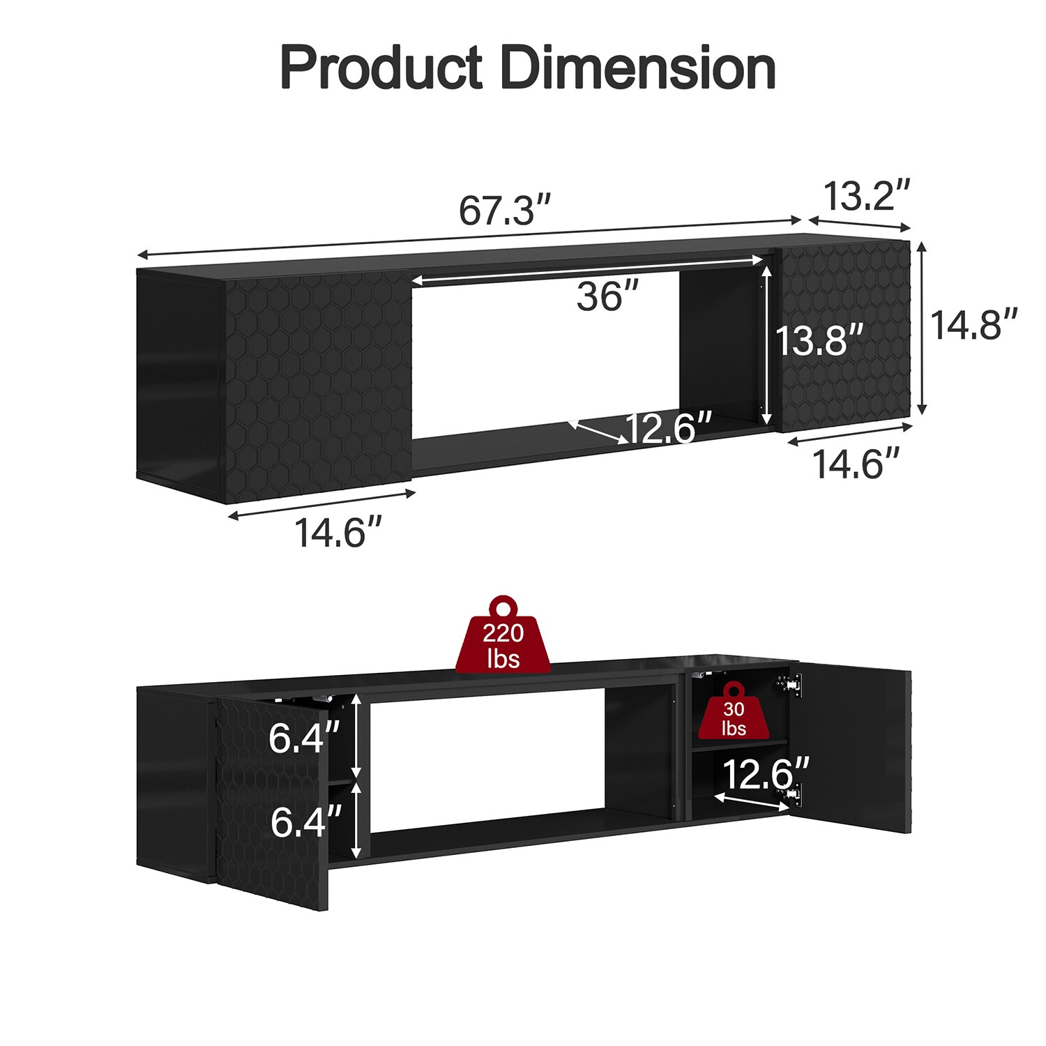GZMR GZFTXF01-BK Tv-Stands - View #7
