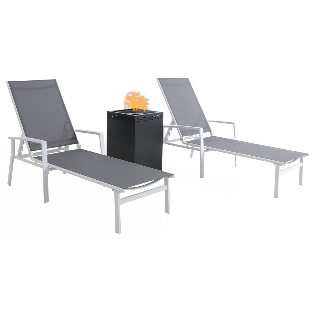Mod Furniture HARPCHS3PCGFP-WG Harper 3-Piece Patio Conversation Set with Gray Mod
