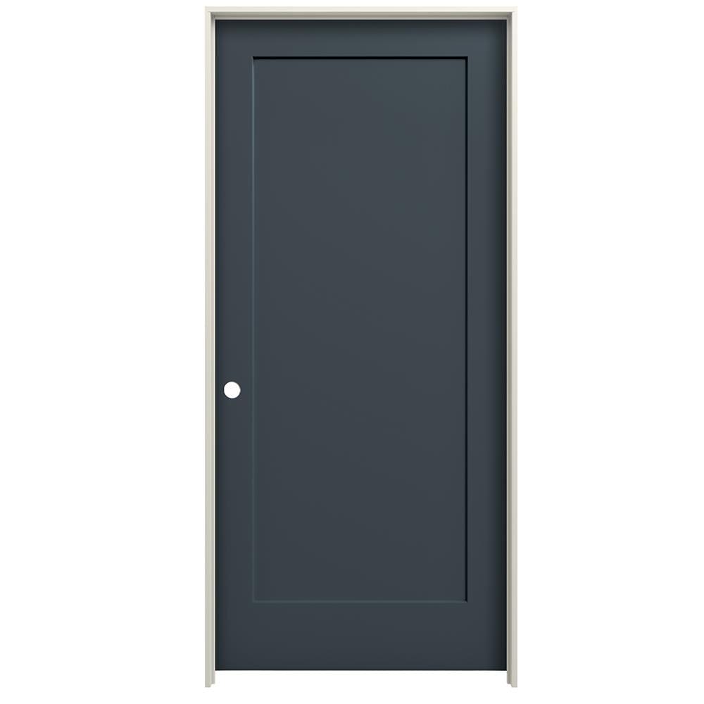 RELIABILT LO1002847 28-in x 80-in Slate Hollow core 1-panel Right hand Smooth Prefinished Molded composite Flat Jamb Single Prehung Interior Door