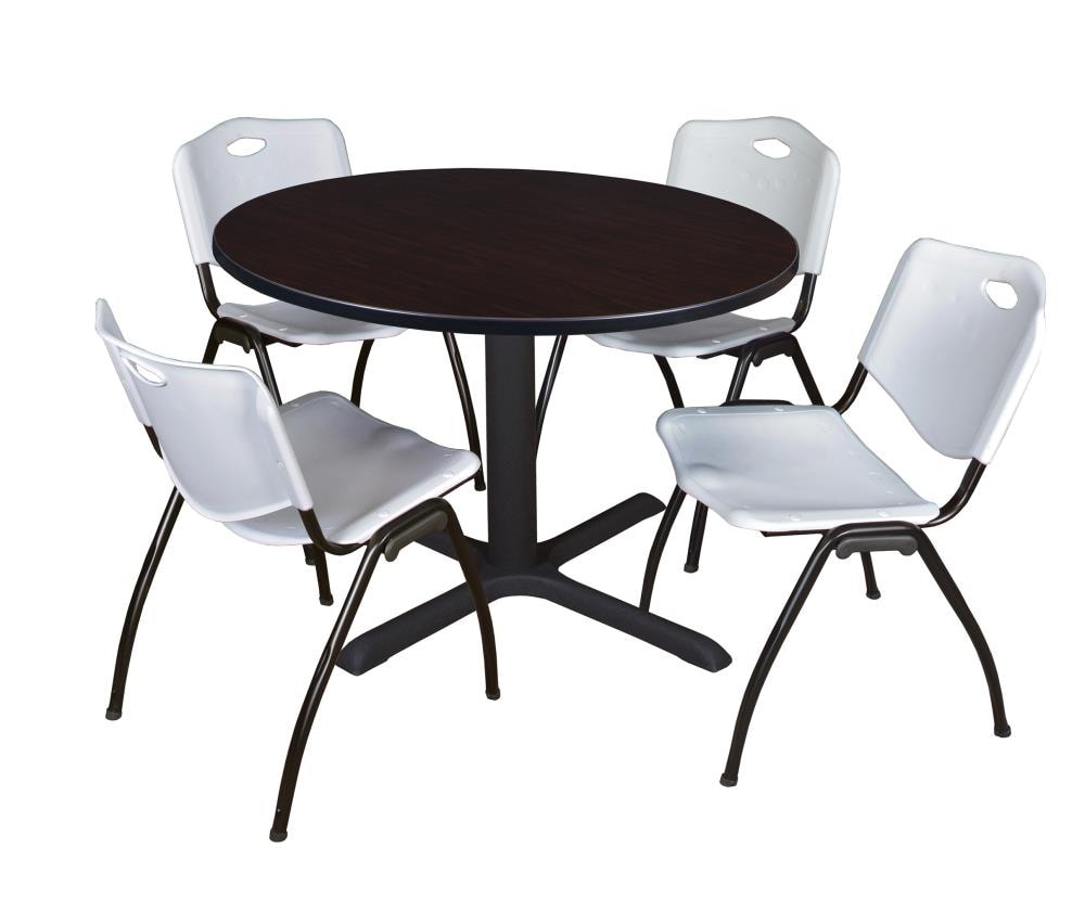 Regency TB48RNDMW47GY Breakroom Brown 4-Person Training Table (48-in W x 29-in H)