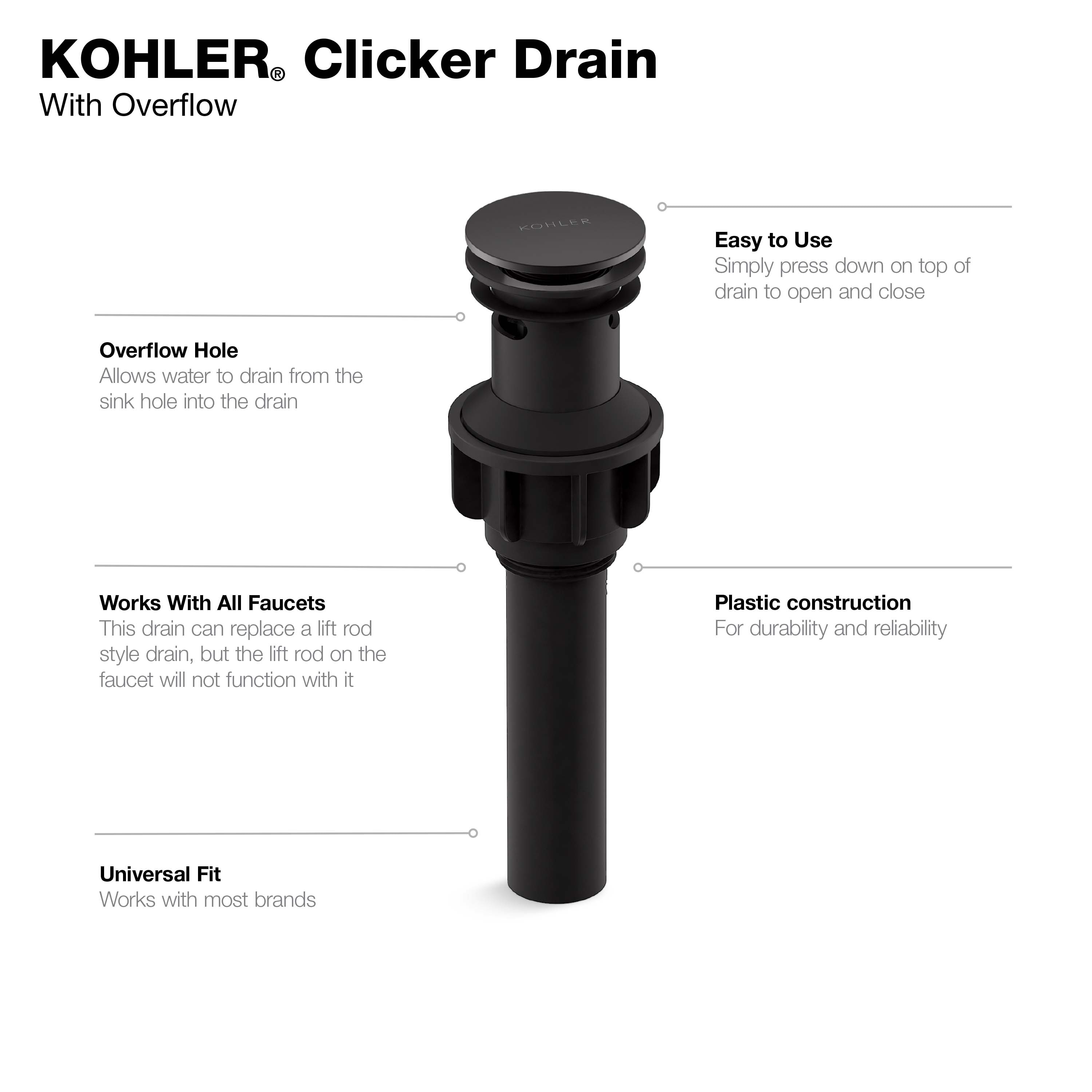 KOHLER RH1274364-BL Popup-Drains-Accessories - View #3