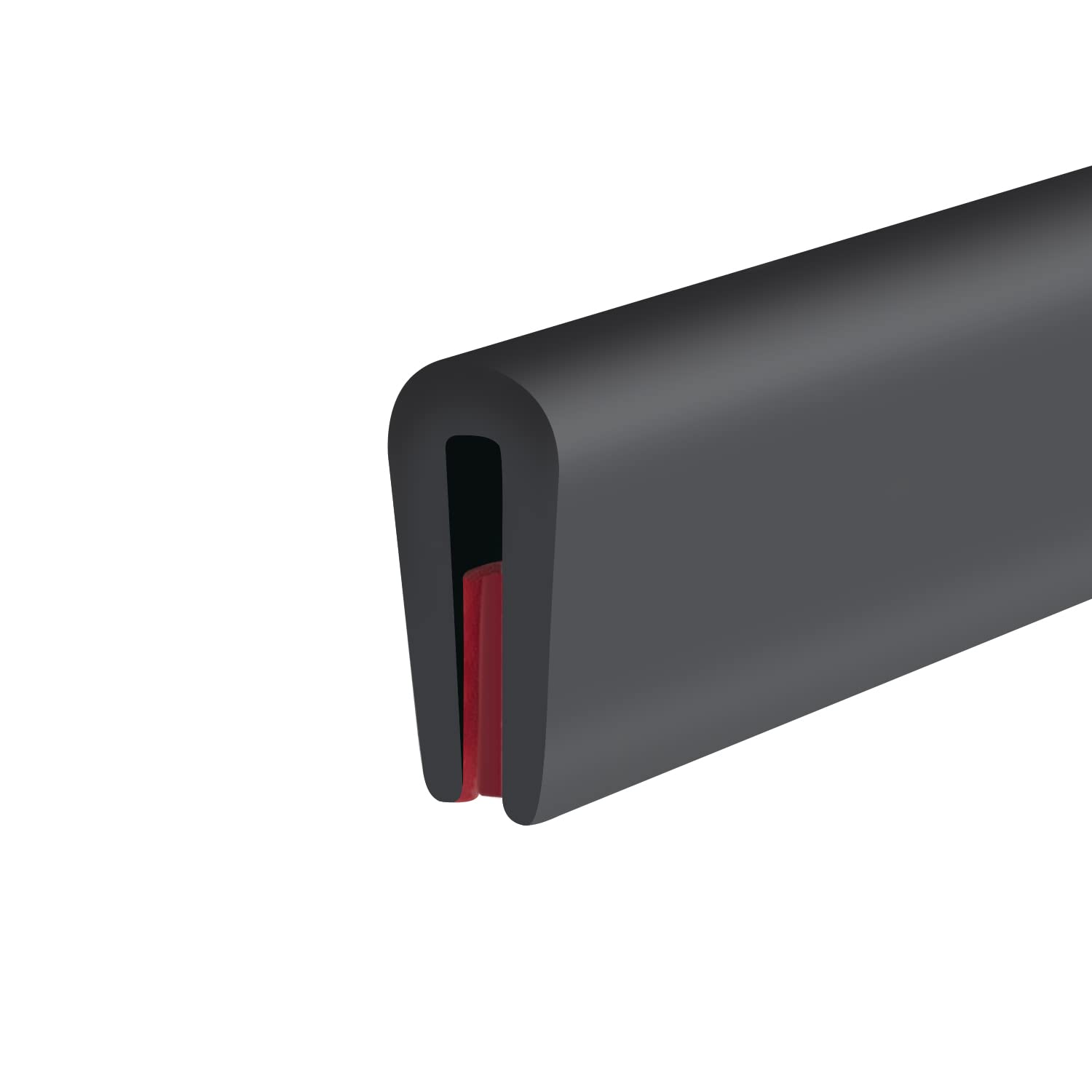 UUDULY  Rubber Edge Trim Self Adhesive U Channel Edge Protector for Sheet Metal EPDM Material Fits One Sixteenth Inch Edges Length Ten Feet Black