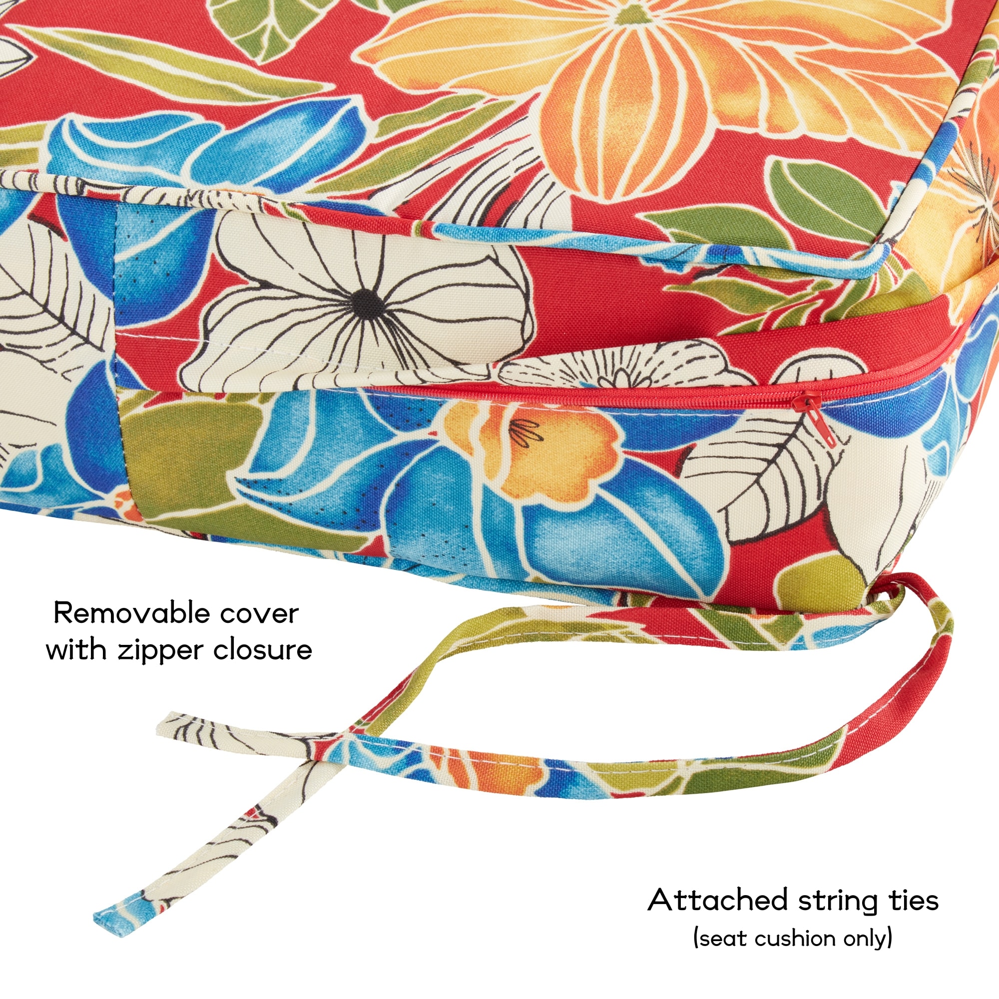 Greendale Home Fashions OC7825-ALOHA-RED Patio-Furniture-Cushions - View #5