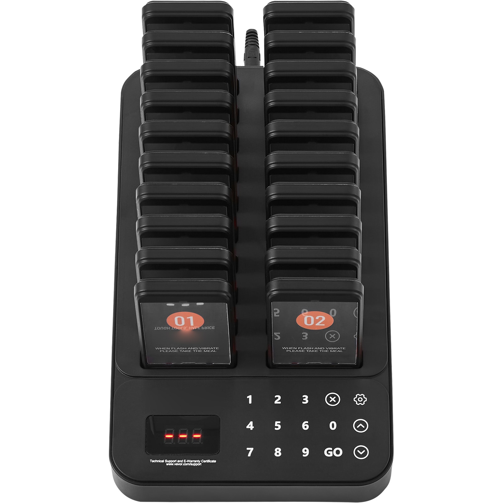 VEVOR Restaurant Pager SystemWireless 400m Long Range Lineup Waiting Queue SignalGuest Customer Calling Beepers with Vibration and Flashing20 Buzzers for Food TruckChurchNurseryHospital #SCDCPQCQDRCP04798V1