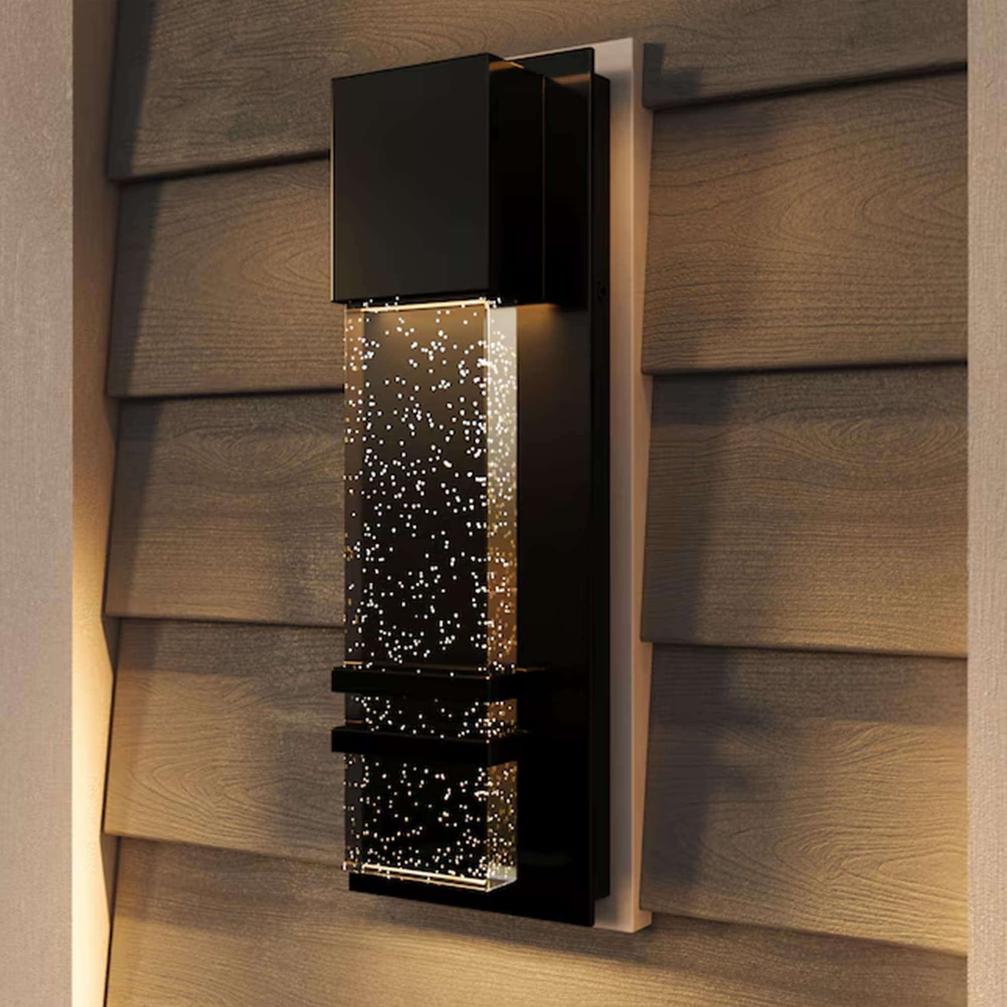 Cedar Hill 534001 Wall light 14-in H Black Hardwired Integrated LED Outdoor Wall Light