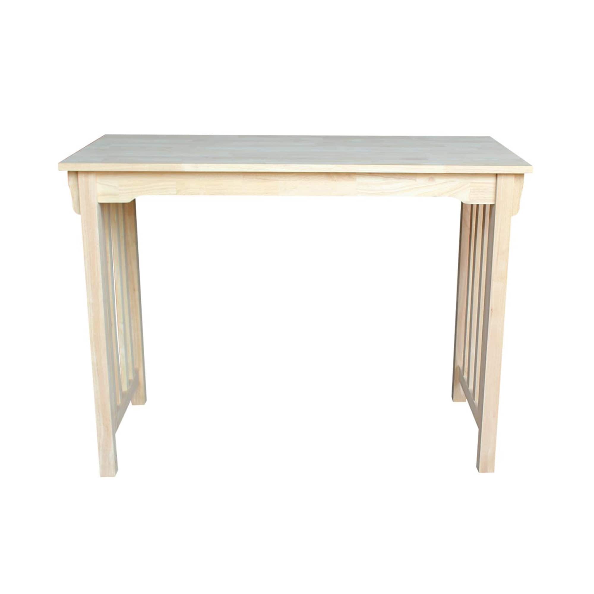 Unfinished Parawood Mission Counter Height Dining Table