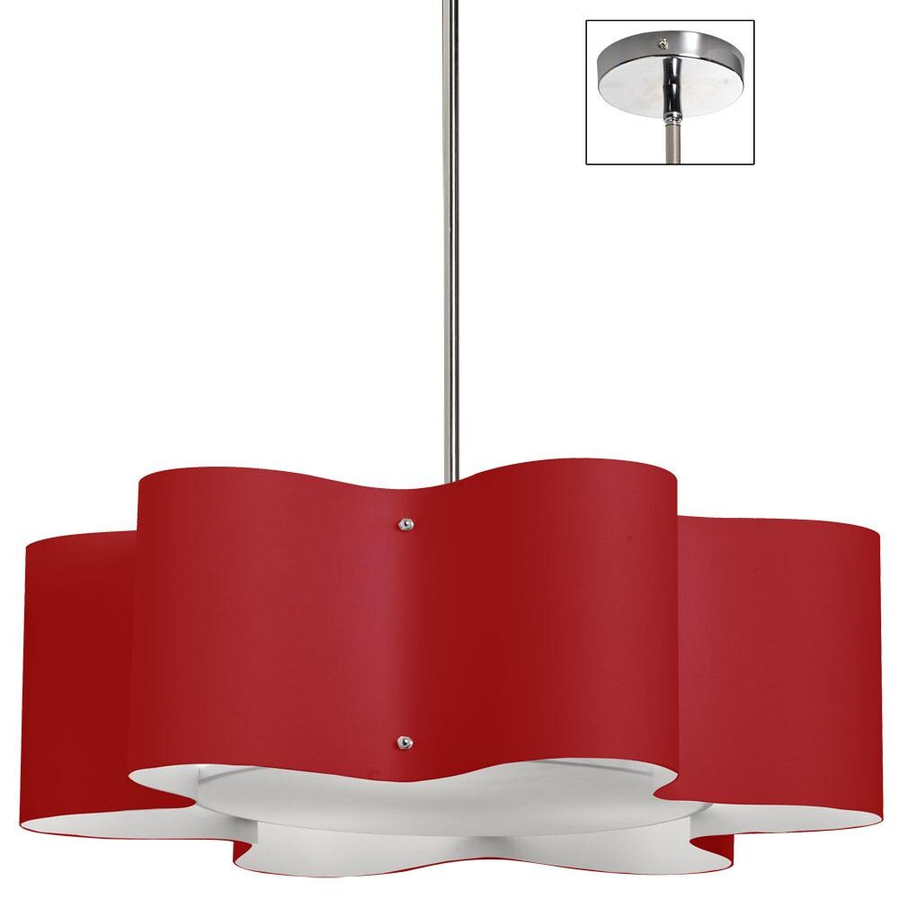 Dainolite ZUL-243-PC-RD Zulu 3-Light Red Modern/Contemporary Drum Hanging Pendant Light