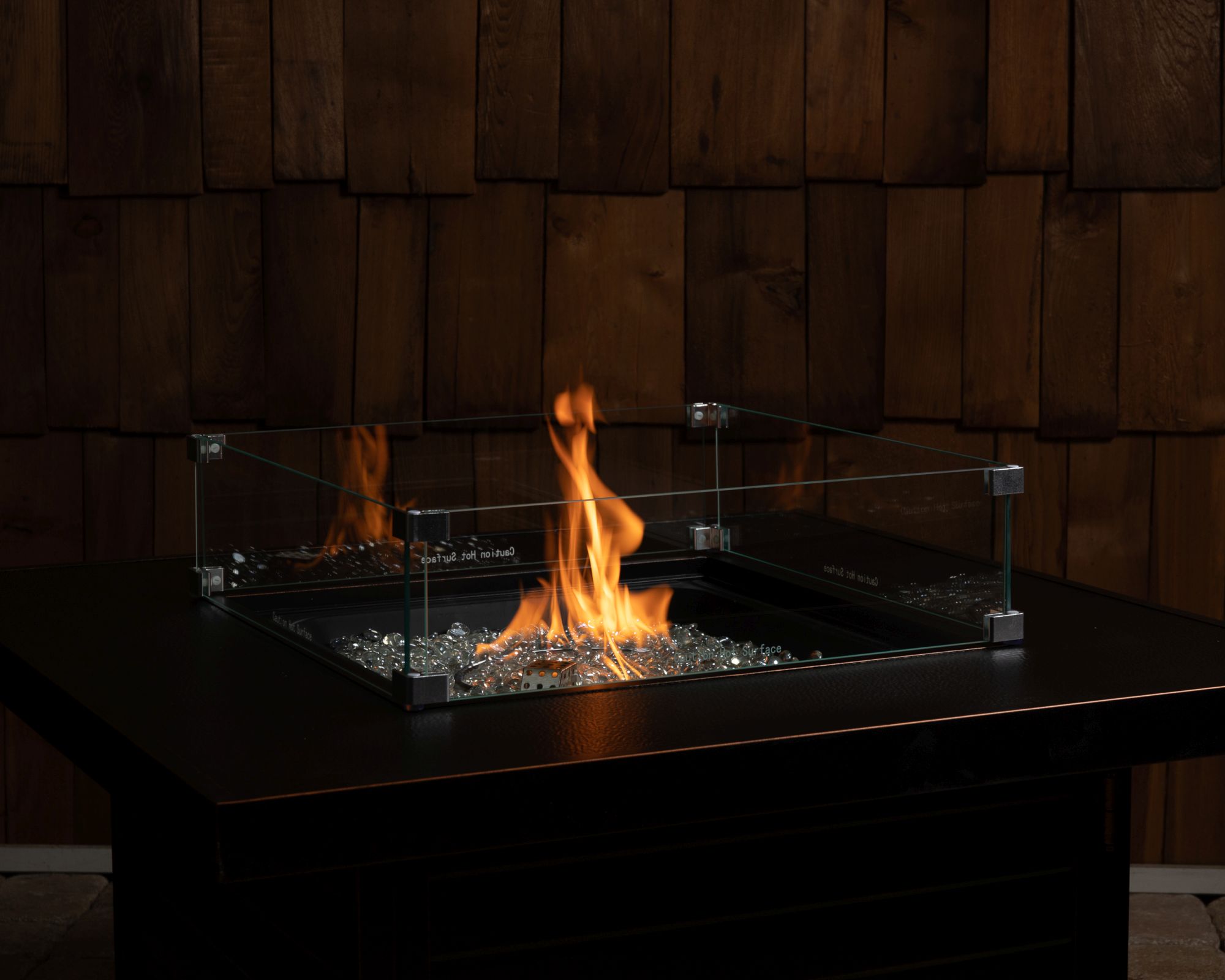 Clear Tempered Glass Wind Guard for Square Fire Pits