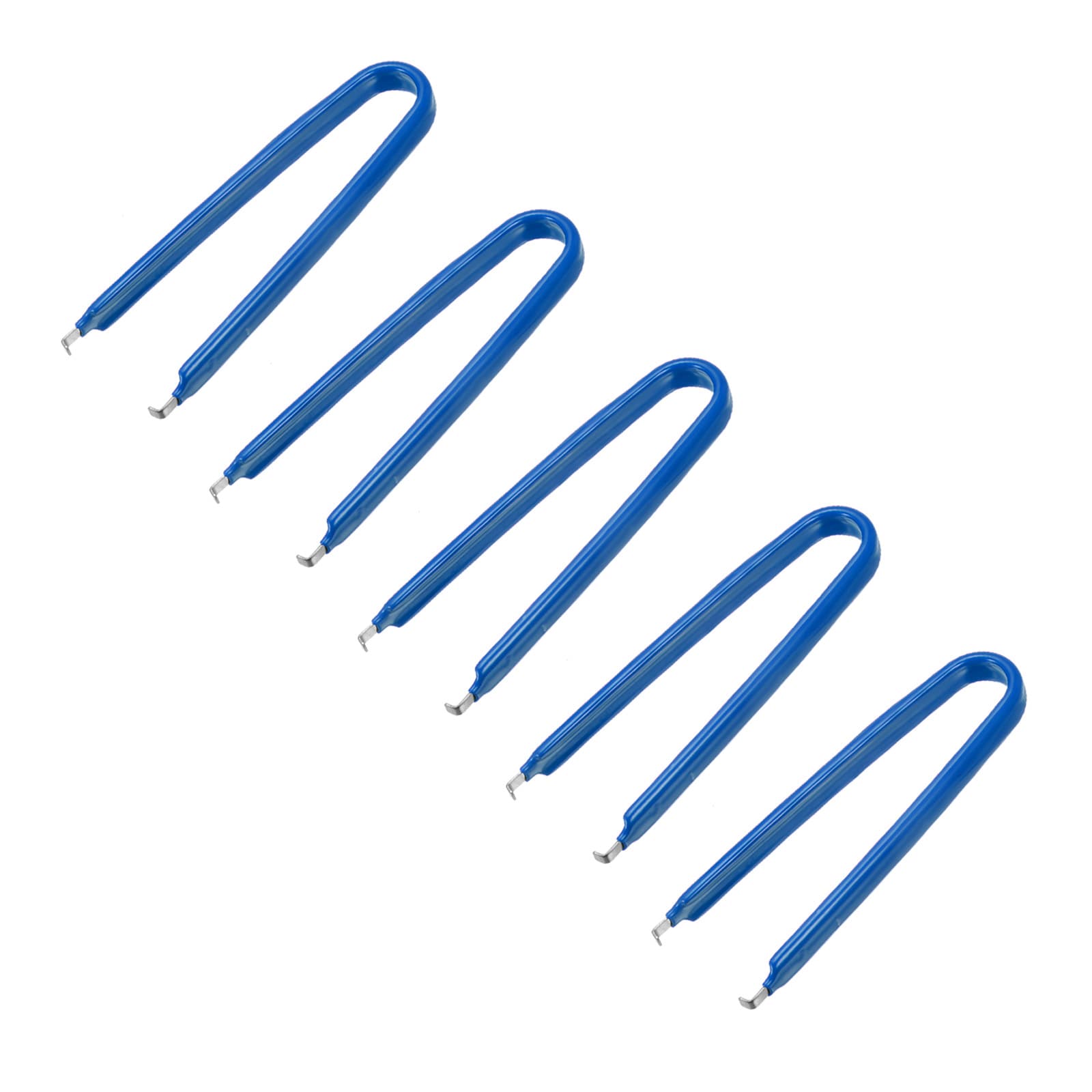 Unique Bargains IC Puller Chip Extractor Stainless Steel with Insulated Vinyl Grip Blue 5 Pack