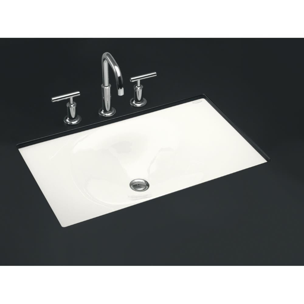 KOHLER Iron/Tones White Cast Iron Drop-In or Undermount Rectangular ...