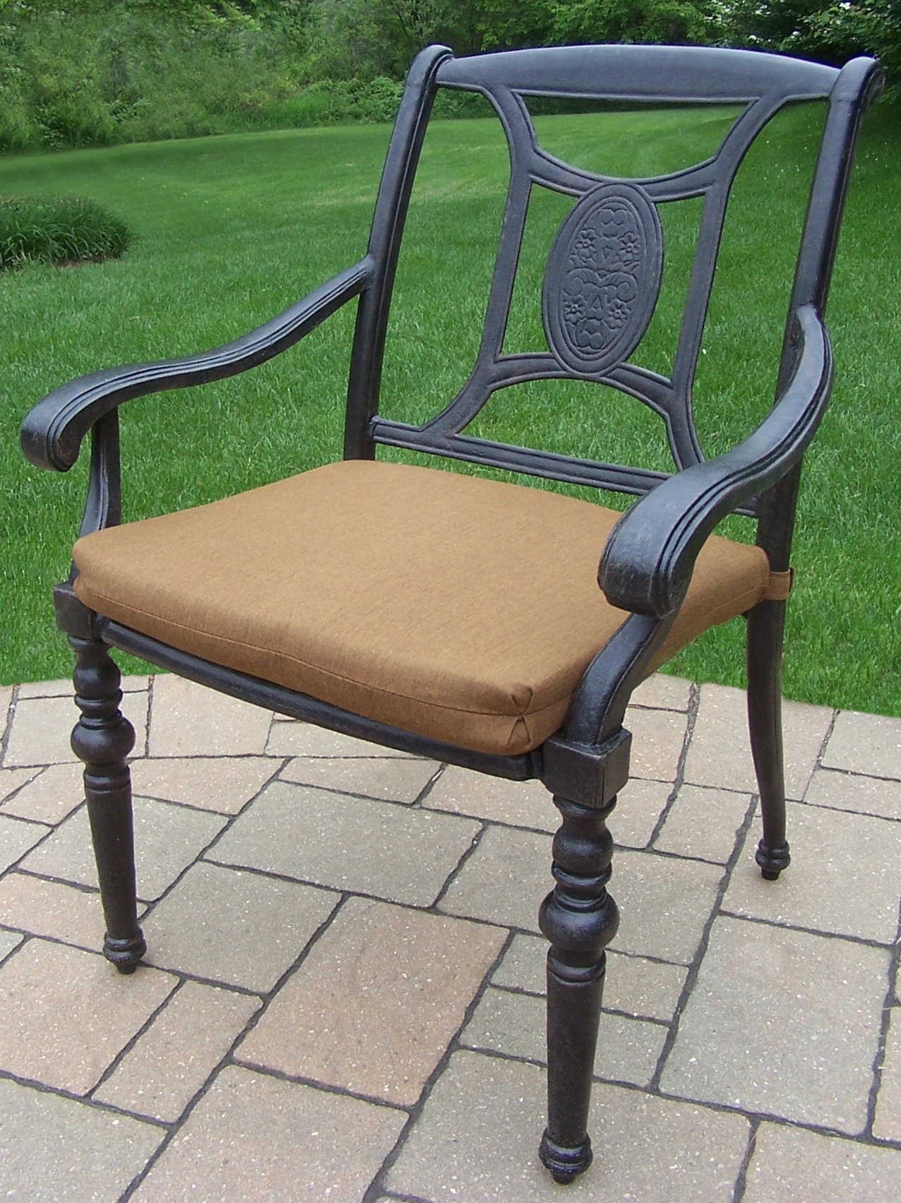 Oakland Living Outdoor Stackable Dining Chairs Set of 4 Stackable Brown ...