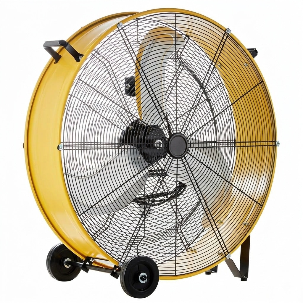Anqtovp  30 inch Heavy Duty High Velocity Industrial Barrel Floor Drum Fan 13000 CFM 1 Piece 13 HP Motor 9ft Cord 5in Wheels for Workshop Garage