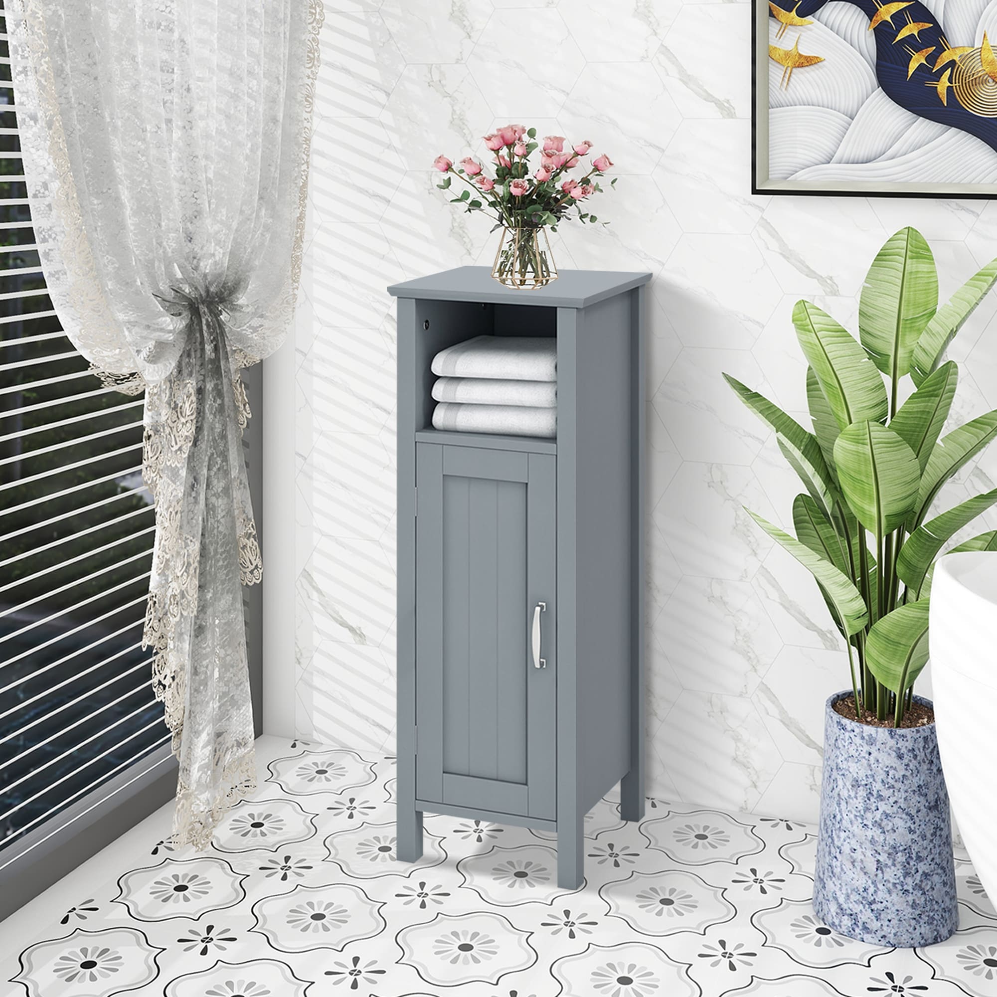 WELLFOR OUJ61186GR Linen-Cabinets - View #4